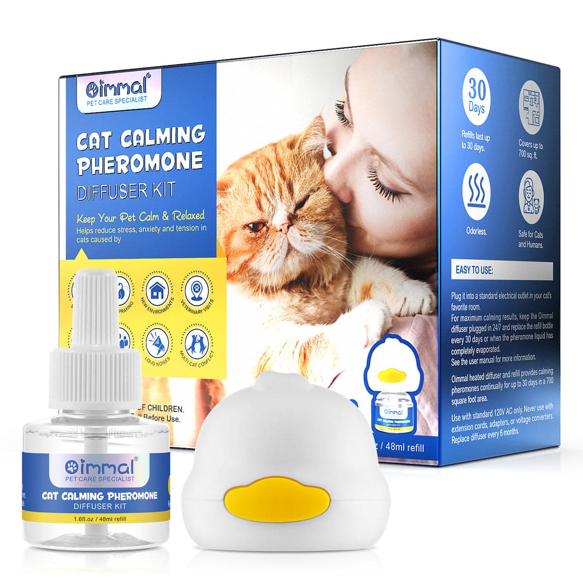 کیت و محلول پخش کننده فرومون آرام بخش گربه اویمال _ Oimmal calming cat kit