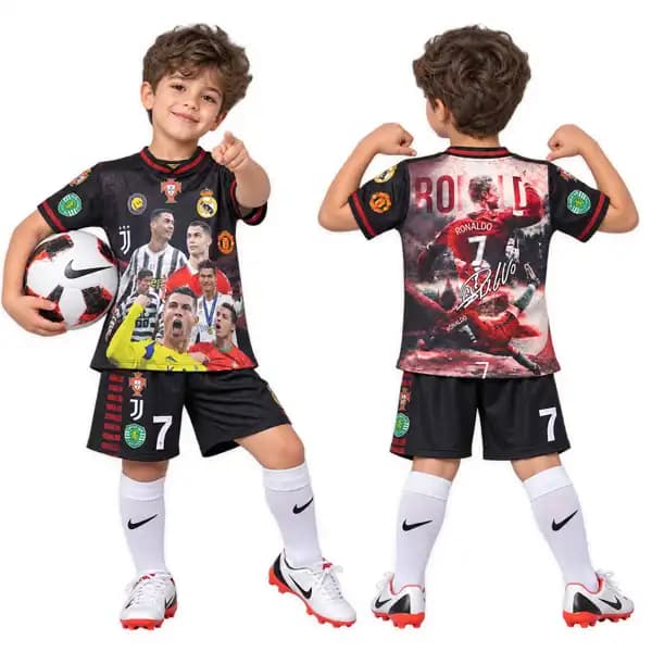 پیراهن و شرت نقلی منتخب رونالدو ۲۰۲۶ (مشکی،قرمز،زرد)