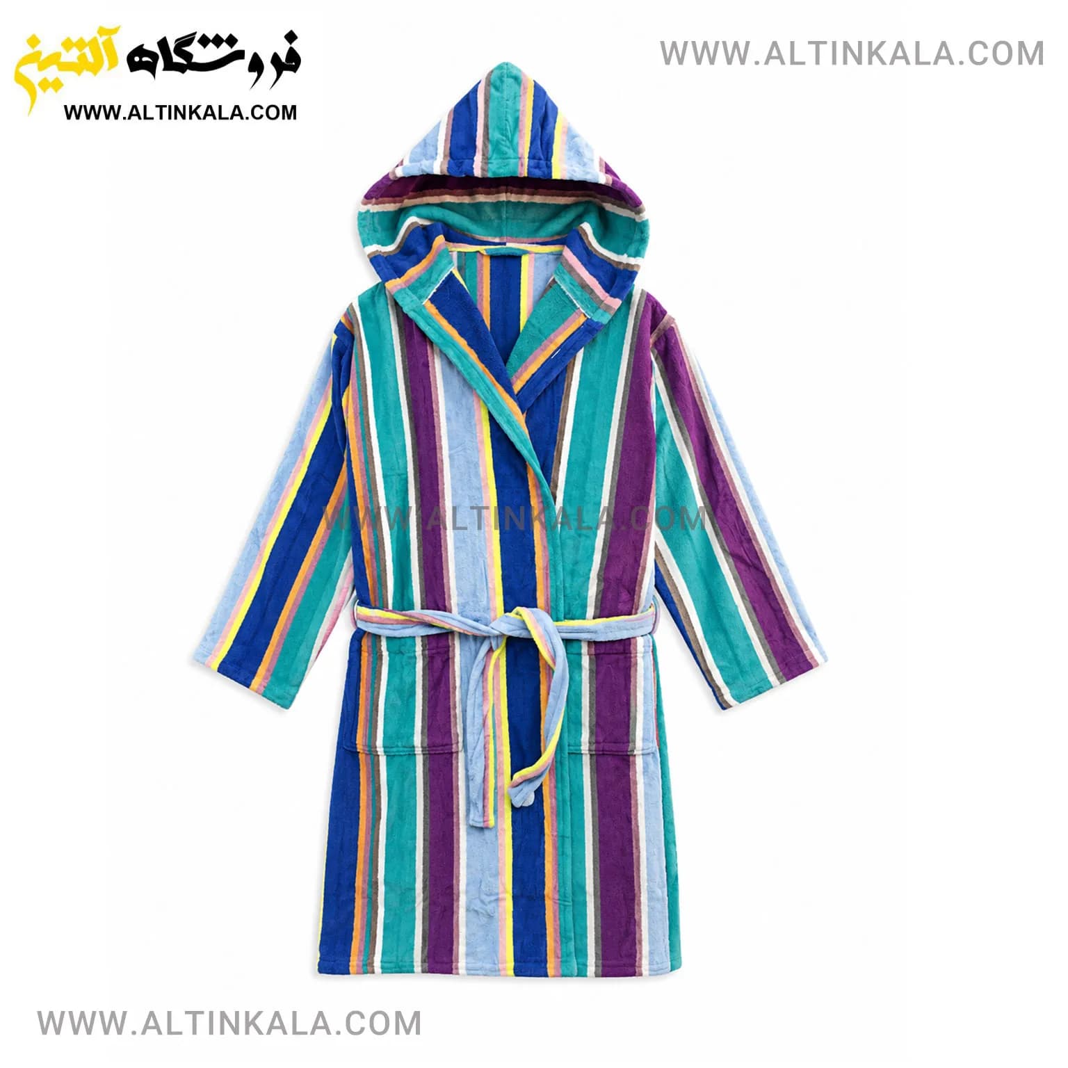 حوله پالتویی کودک ماندگار طرح راه راه بنتونی سایز 90