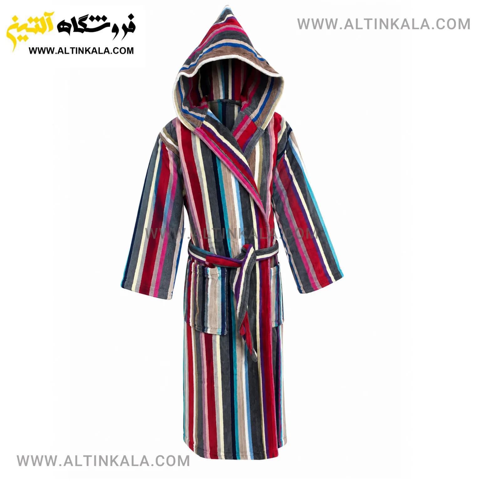 حوله پالتویی کودک ماندگار طرح راه راه نوک مدادی سایز 70