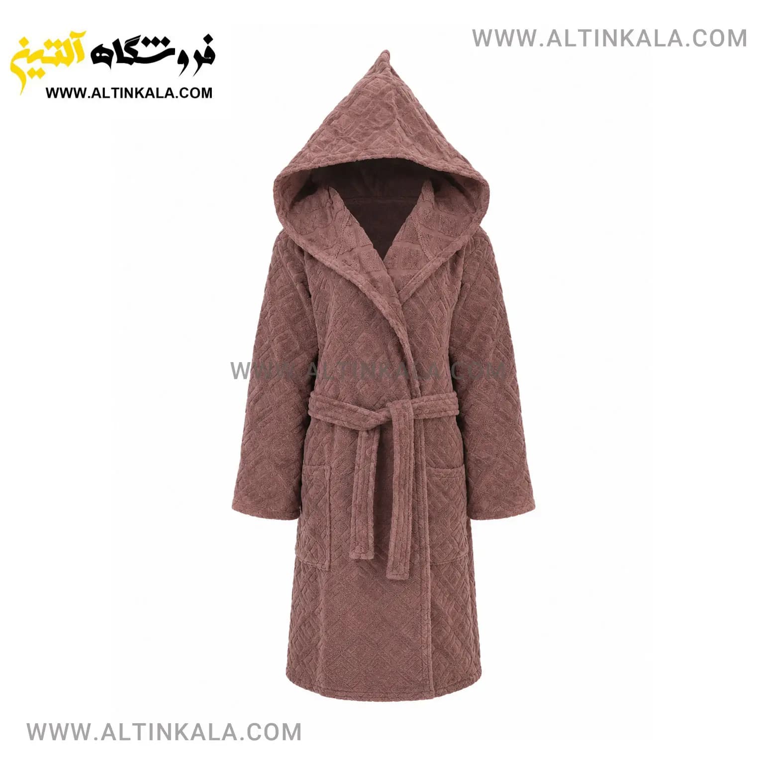 حوله پالتویی کودک ماندگار طرح ساده نسکافه ای سایز 110