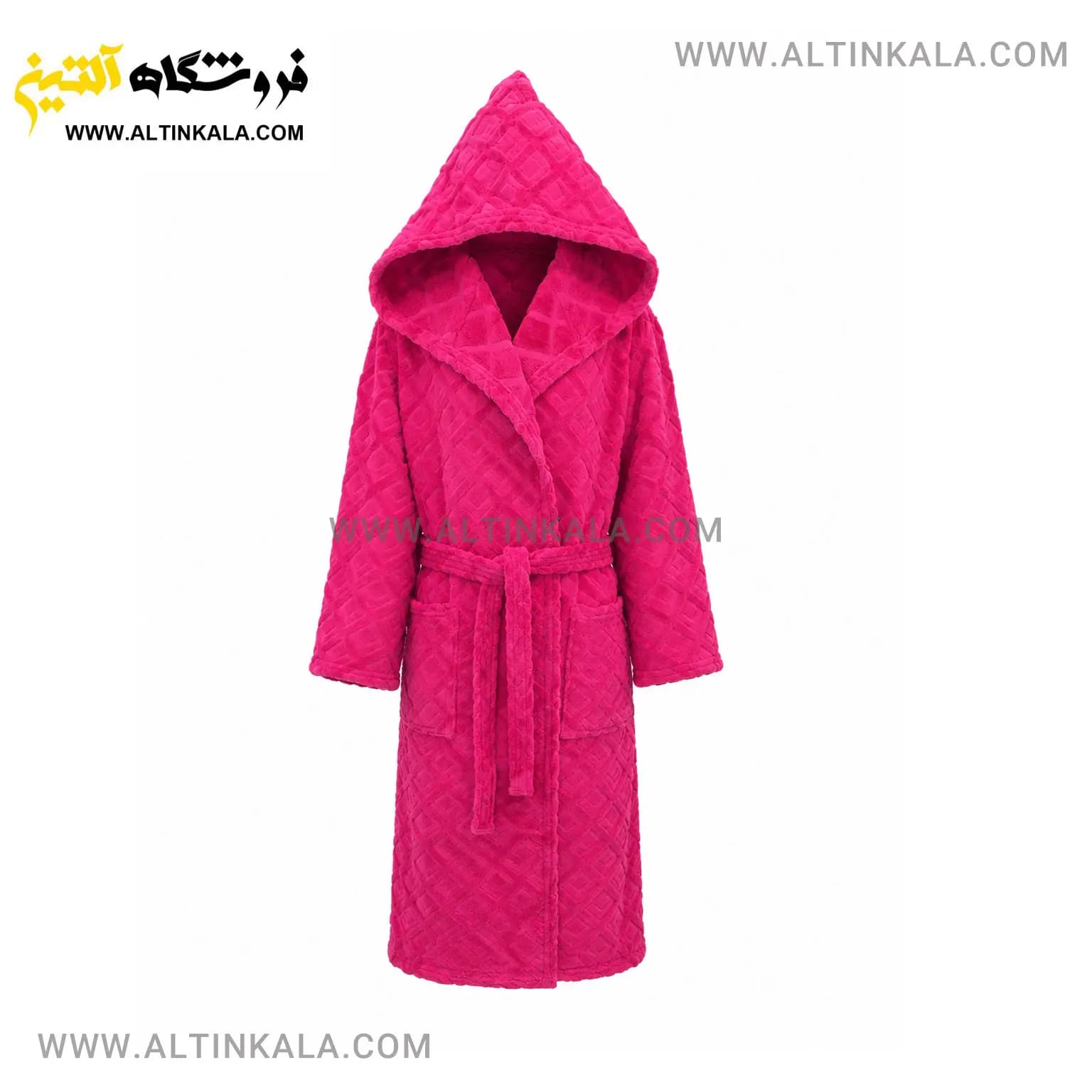 حوله پالتویی کودک ماندگار طرح ساده سرخابی سایز 110