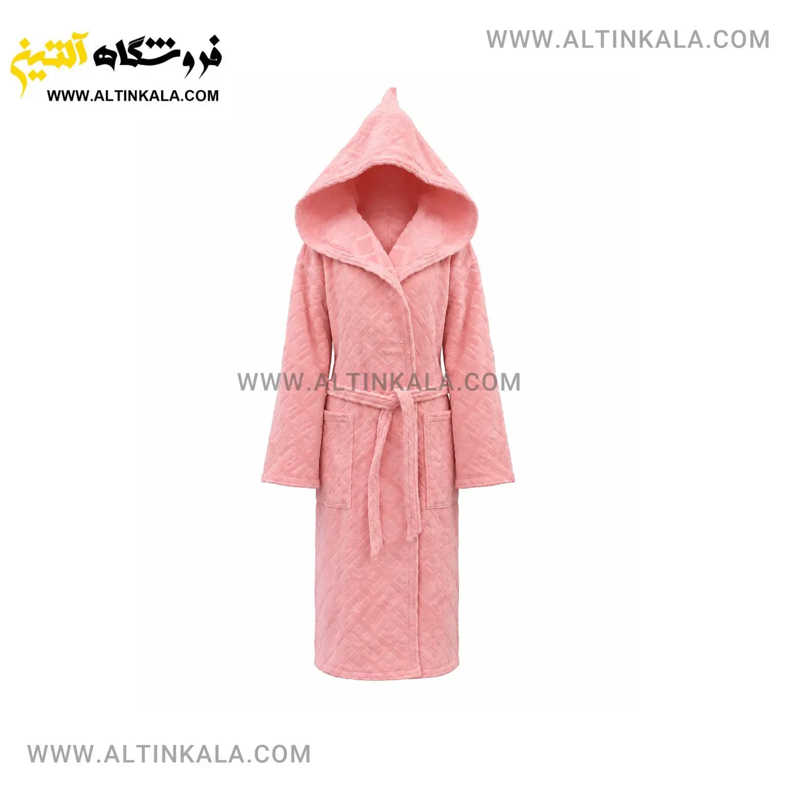 حوله پالتویی کودک ماندگار طرح ساده صورتی روشن سایز 70