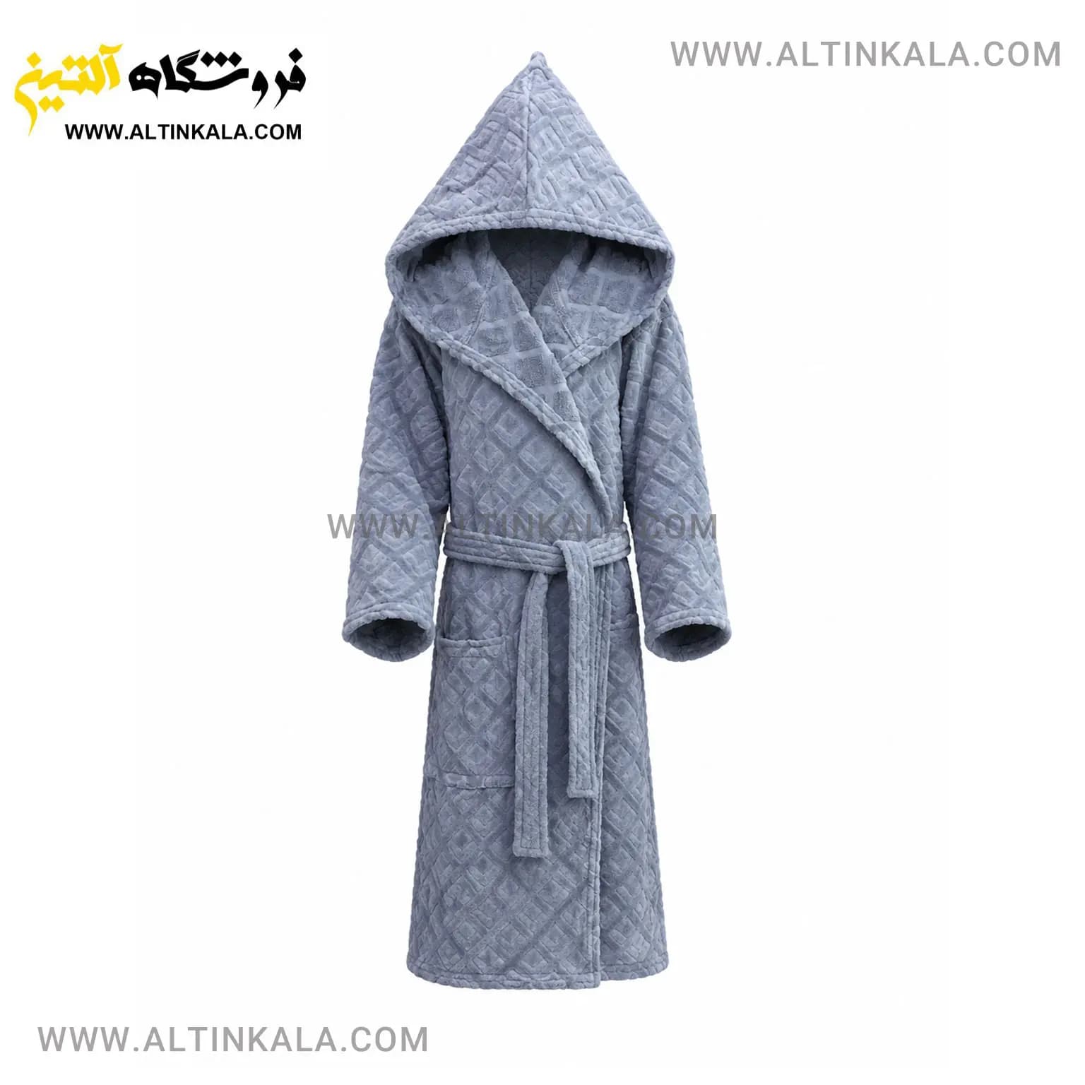 حوله پالتویی کودک ماندگار طرح ساده طوسی سایز 110