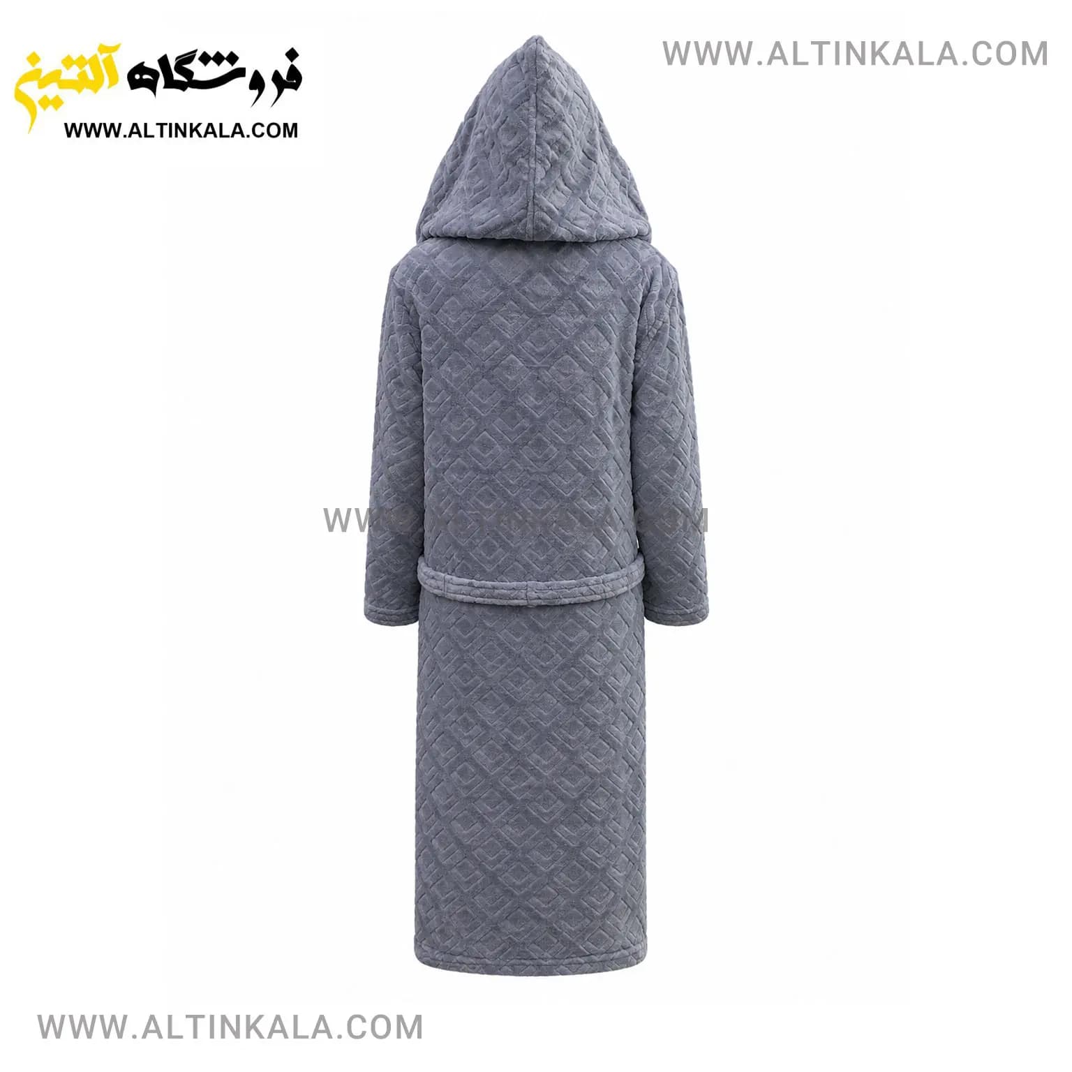 حوله پالتویی کودک ماندگار طرح ساده طوسی سایز 110 — تصویر ۲