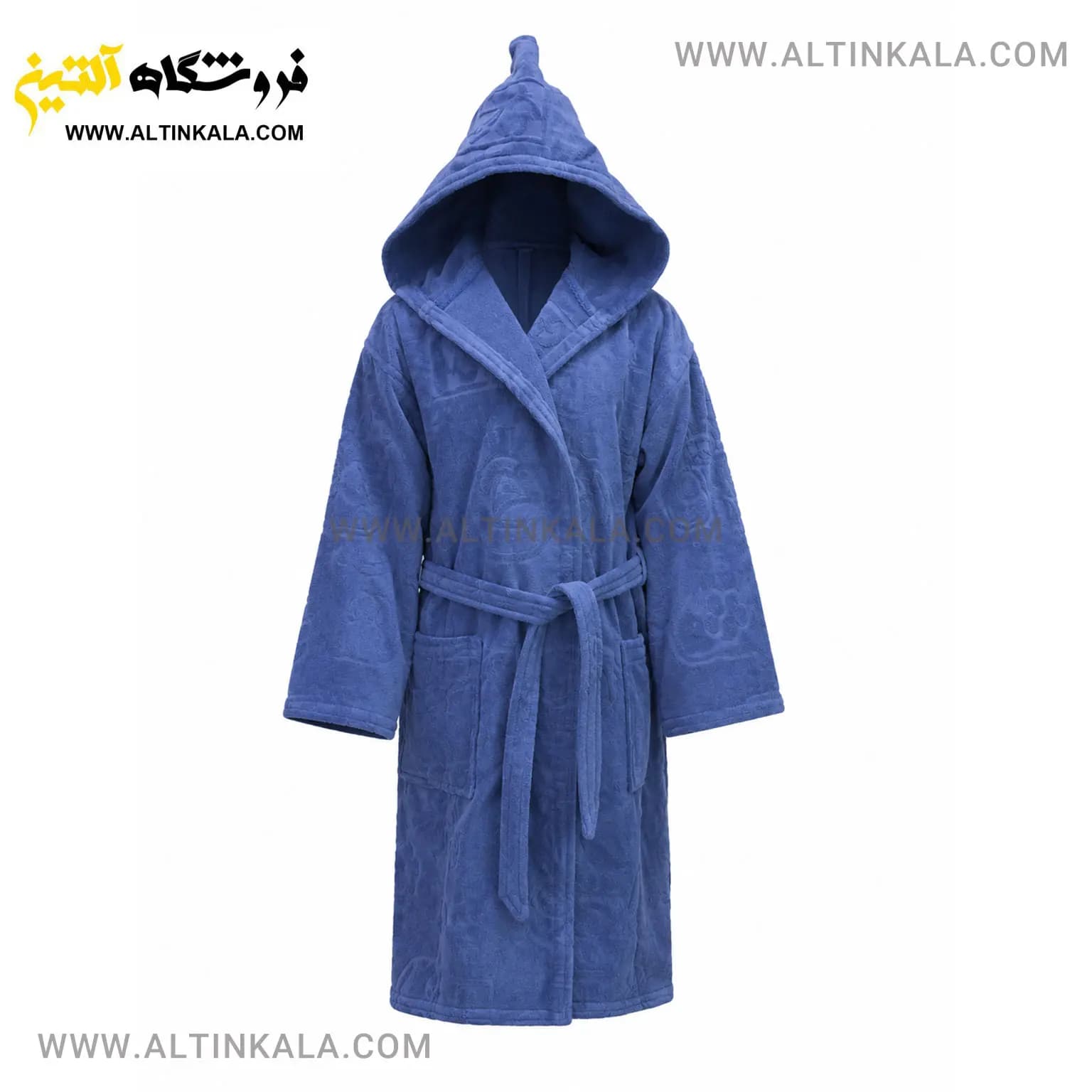 حوله پالتویی کودک ماندگار طرح ساده آبی کدر سایز 100