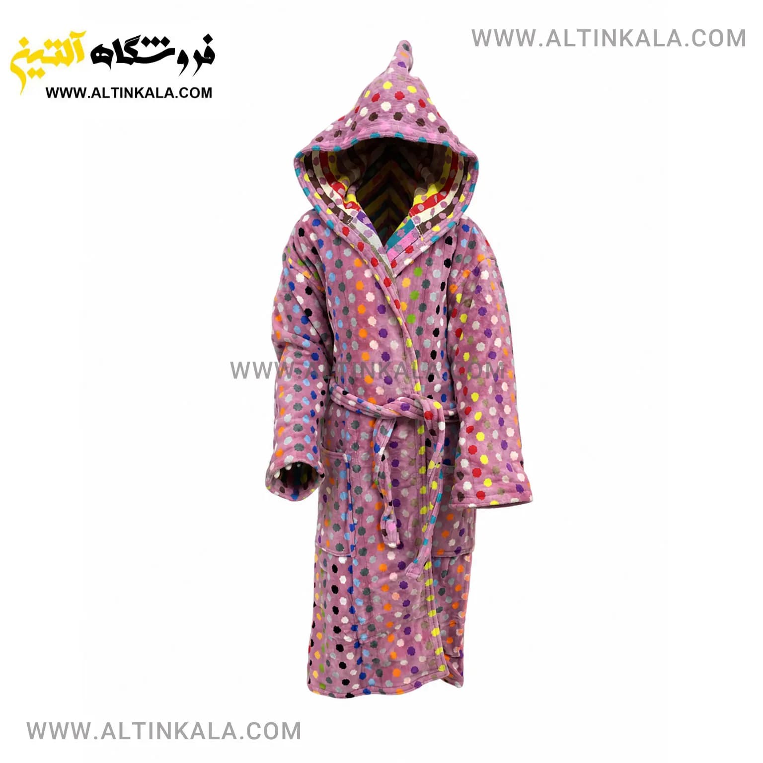 حوله پالتویی کودک ماندگار طرح خالدار یاسی سایز 100
