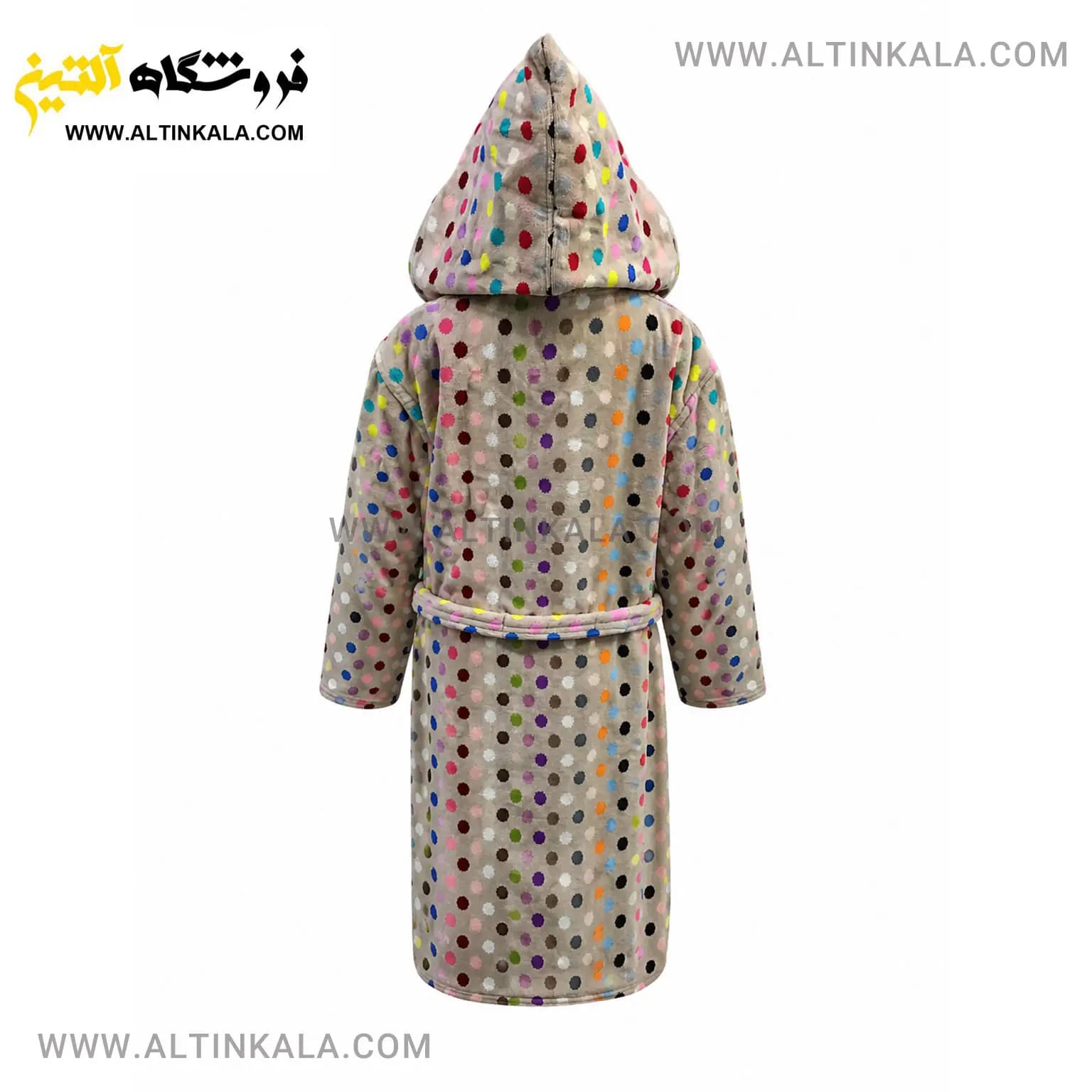 حوله پالتویی کودک ماندگار طرح خالدار کرم سایز 100 — تصویر ۲
