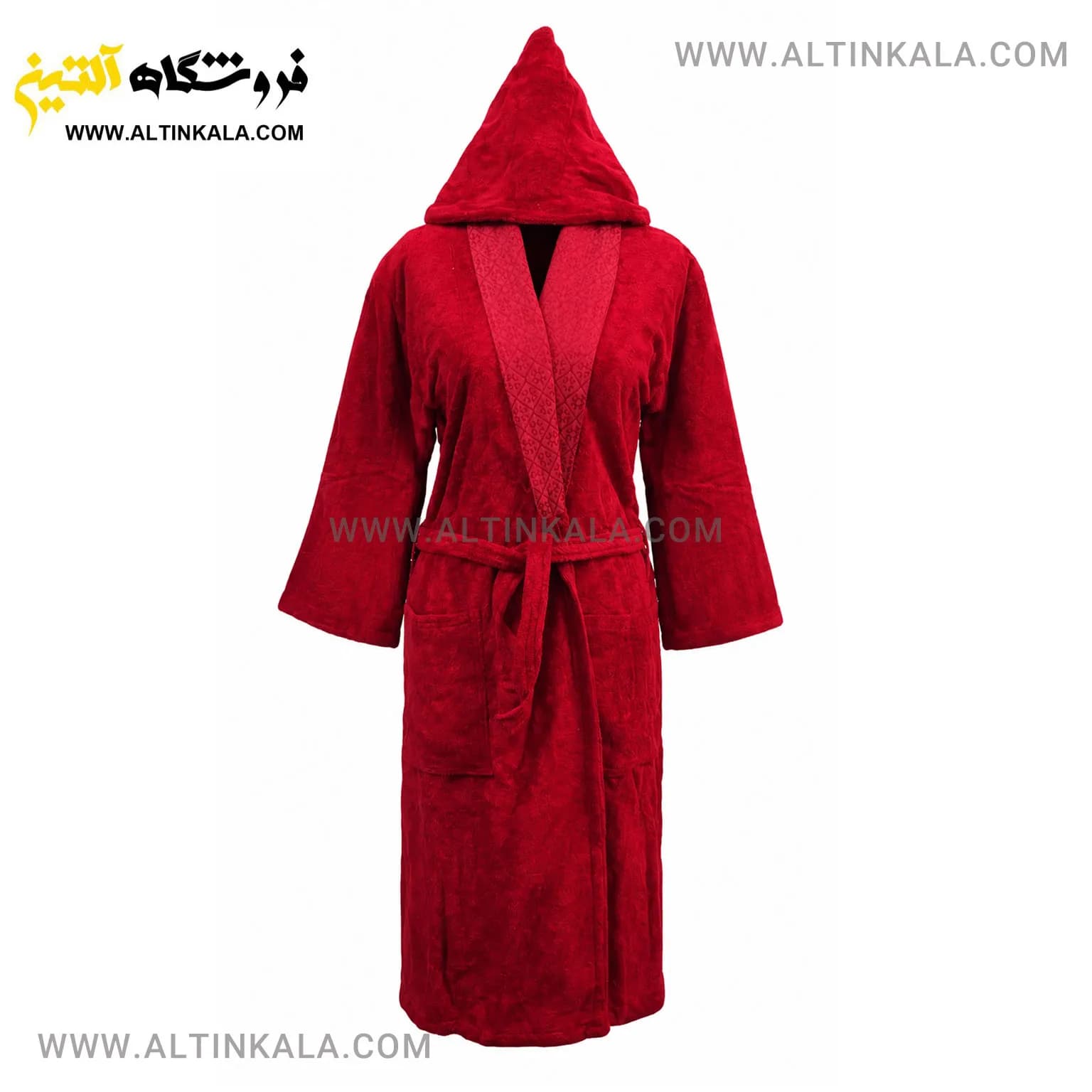 حوله پالتویی ماندگار جنس بامبو زرشکی سایز L
