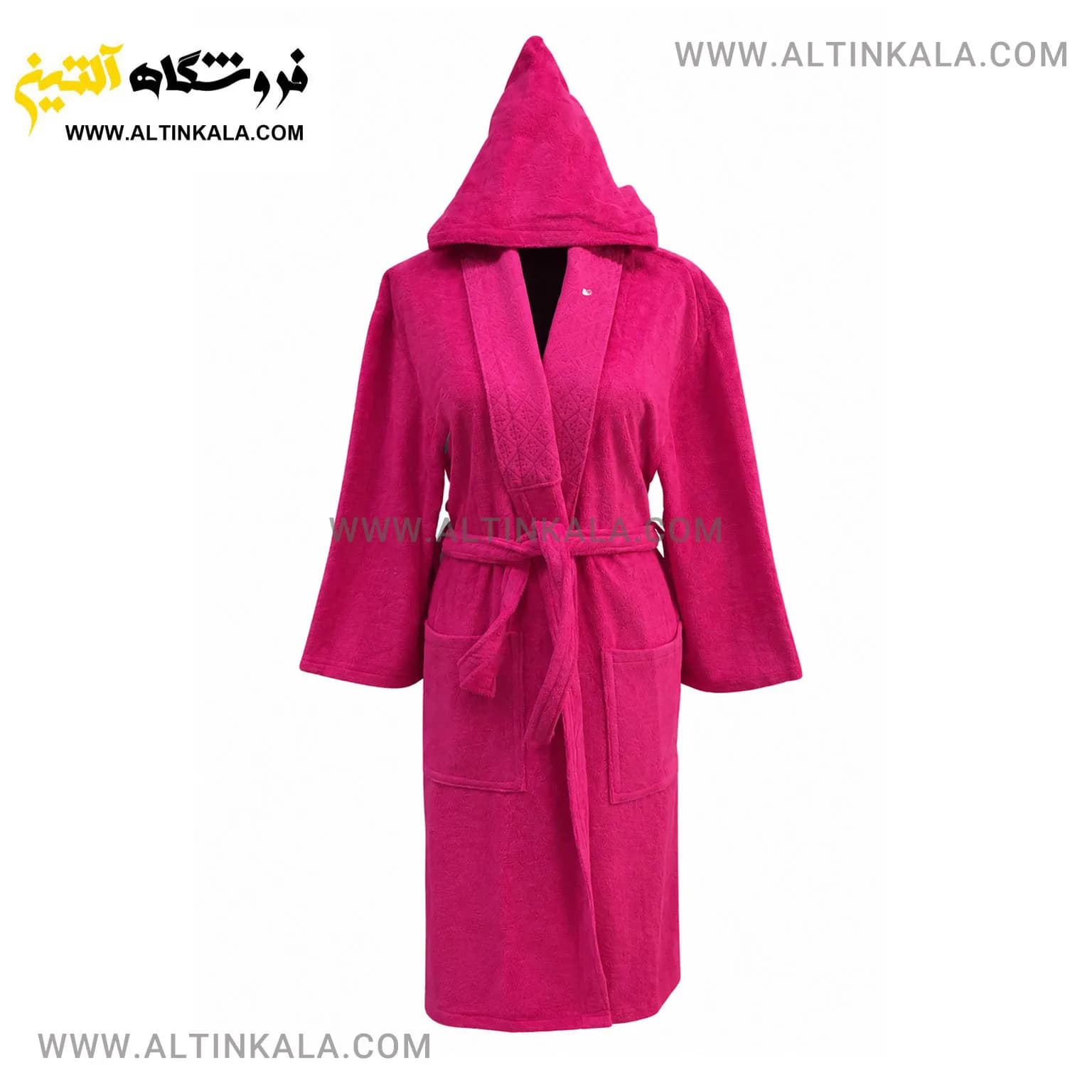 حوله پالتویی ماندگار جنس بامبو صورتی سایز L