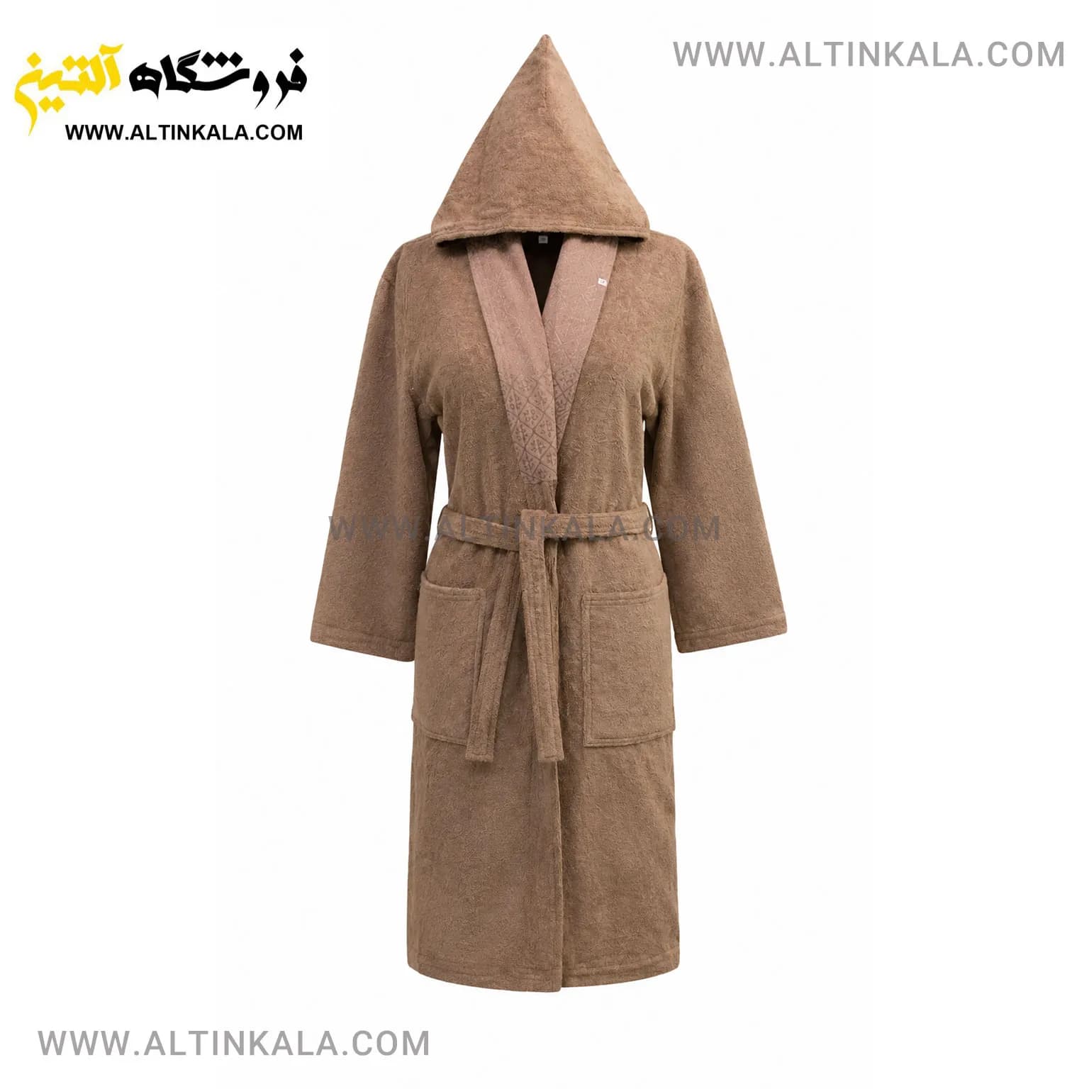 حوله پالتویی ماندگار جنس بامبو شکلاتی سایز L