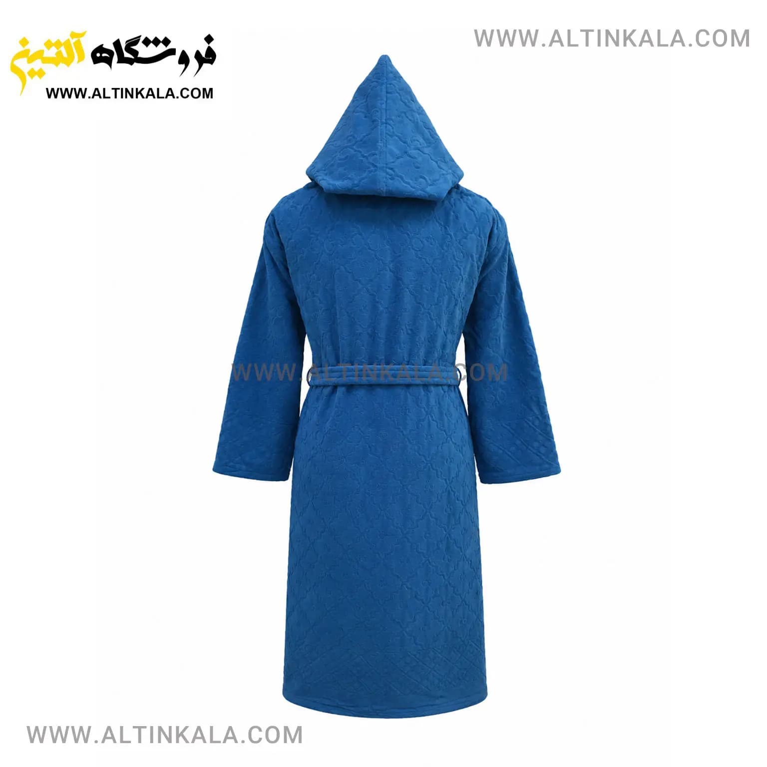 حوله پالتویی ماندگار طرح لوزی آبی کدر سایز L — تصویر ۲