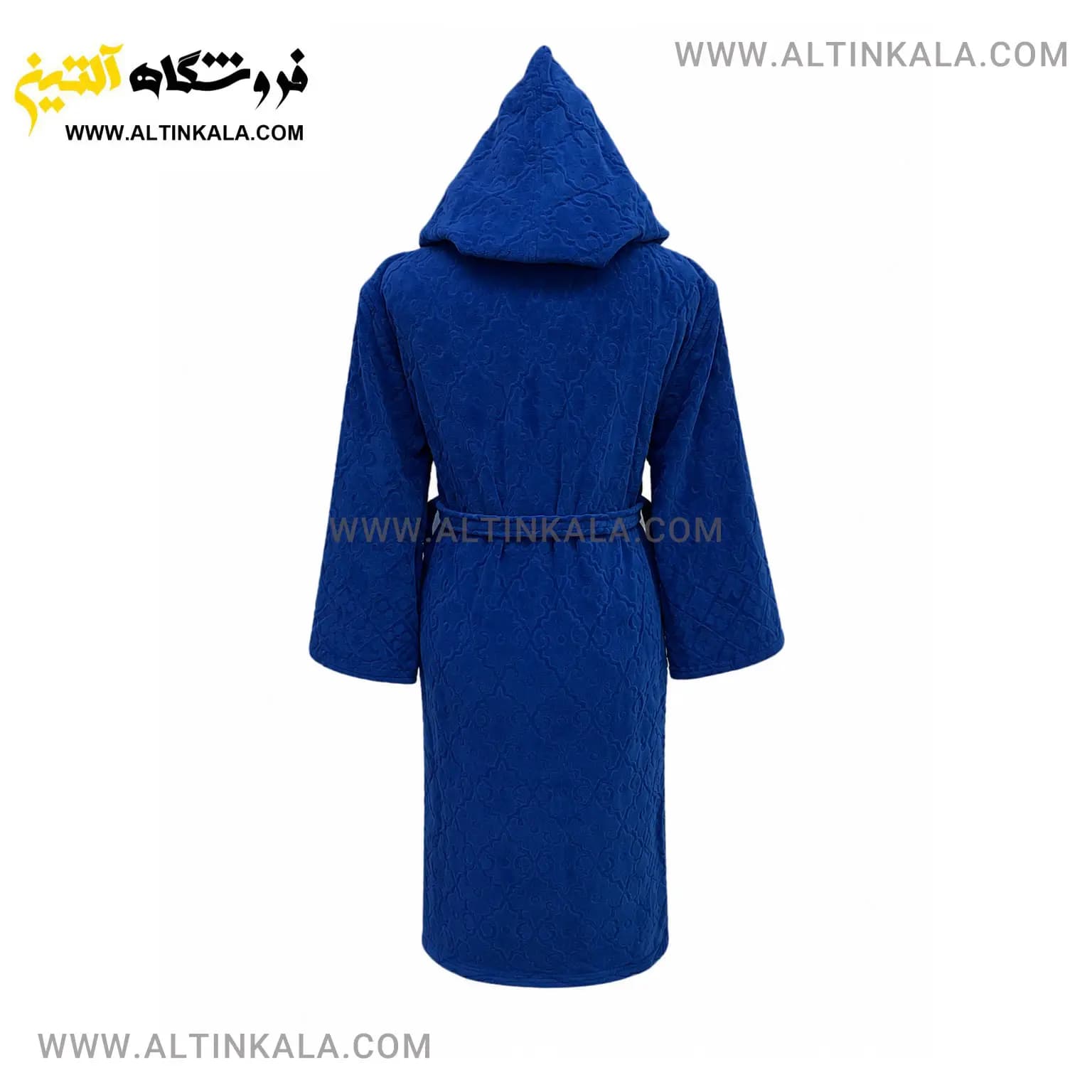 حوله پالتویی ماندگار طرح لوزی آبی شالی سایز L — تصویر ۲