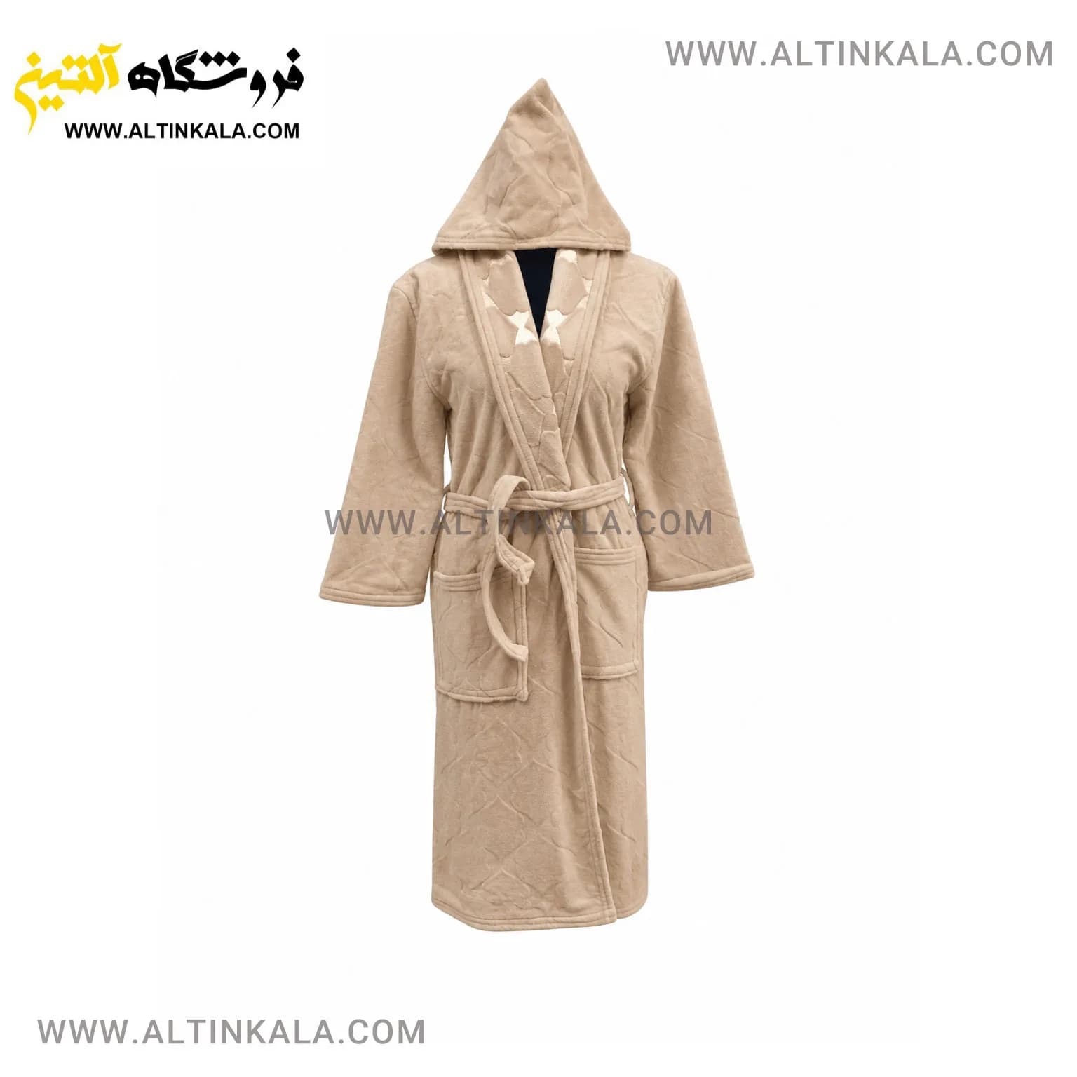 حوله پالتویی ماندگار طرح سیلور شکلاتی سایز L
