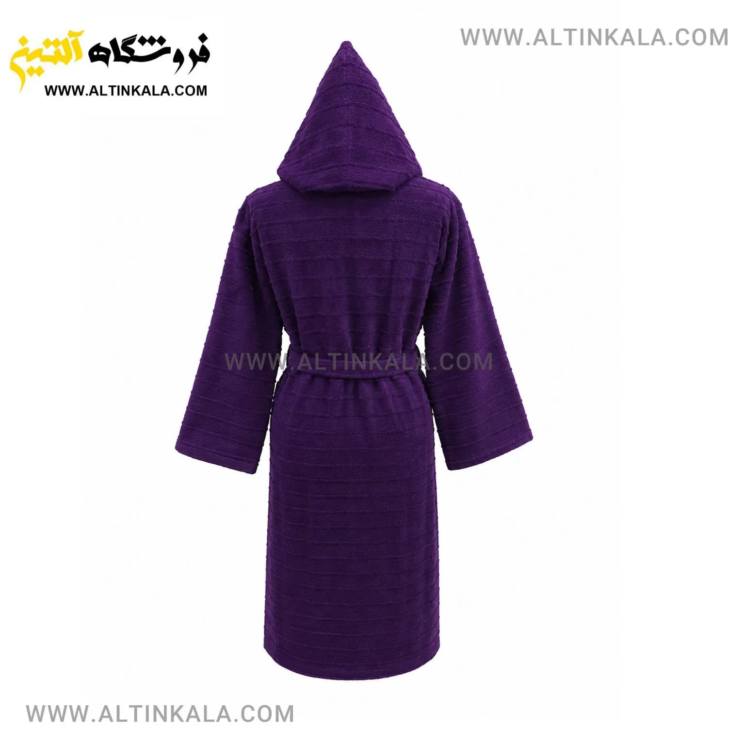 حوله پالتویی ماندگار طرح لارا بنفش سیر سایز L — تصویر ۲
