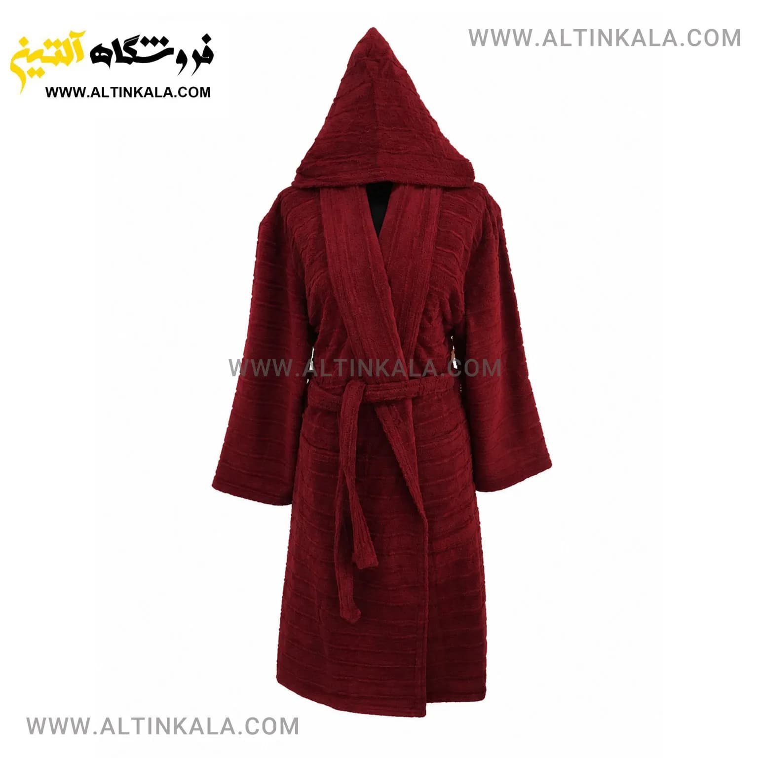 حوله پالتویی ماندگار طرح لارا زرشکی سایز XL