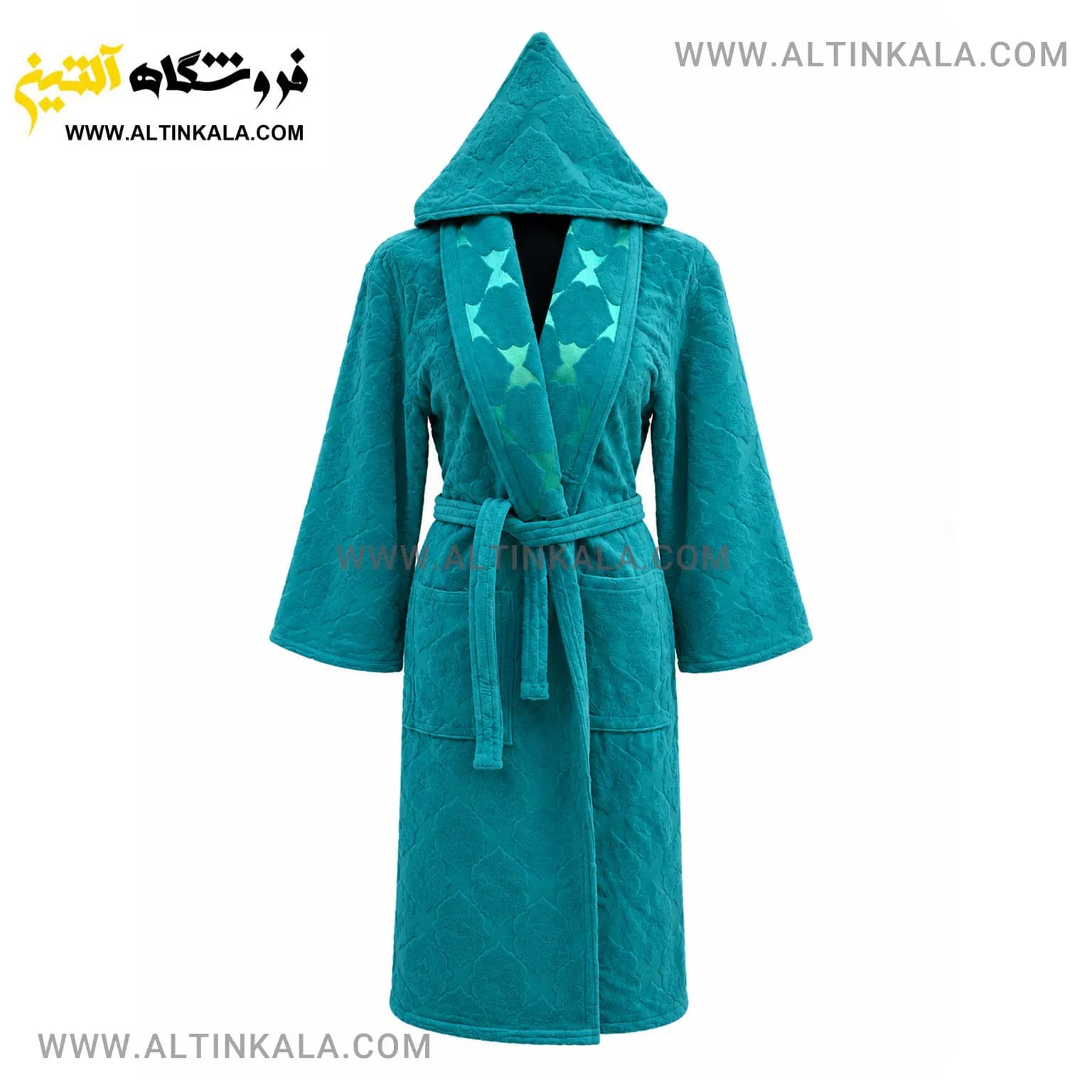 حوله پالتویی ماندگار طرح سیلور سبز بنتونی سایز L