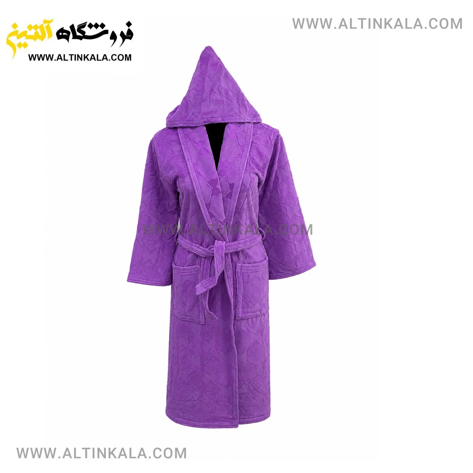 حوله پالتویی ماندگار طرح سیلور بنفش سایز L