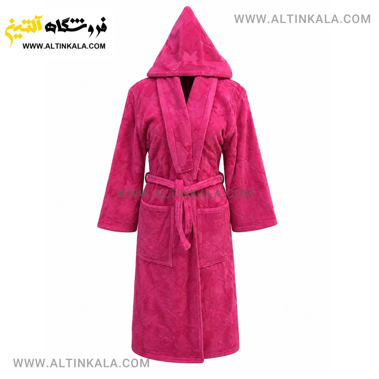 حوله پالتویی ماندگار طرح سیلور صورتی سایز L