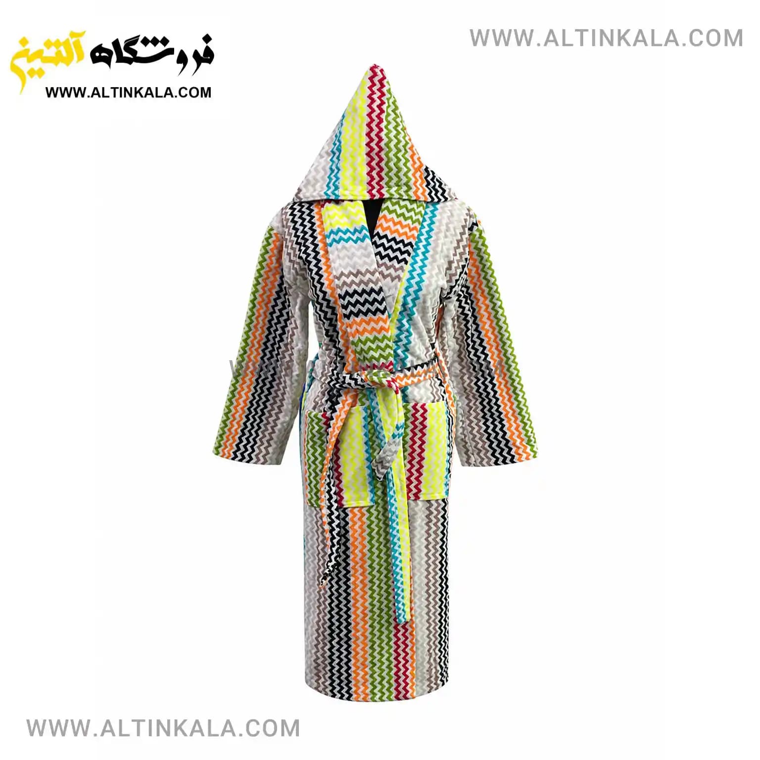 حوله پالتویی ماندگار طرح ونیز سبز بنتونی سایز L