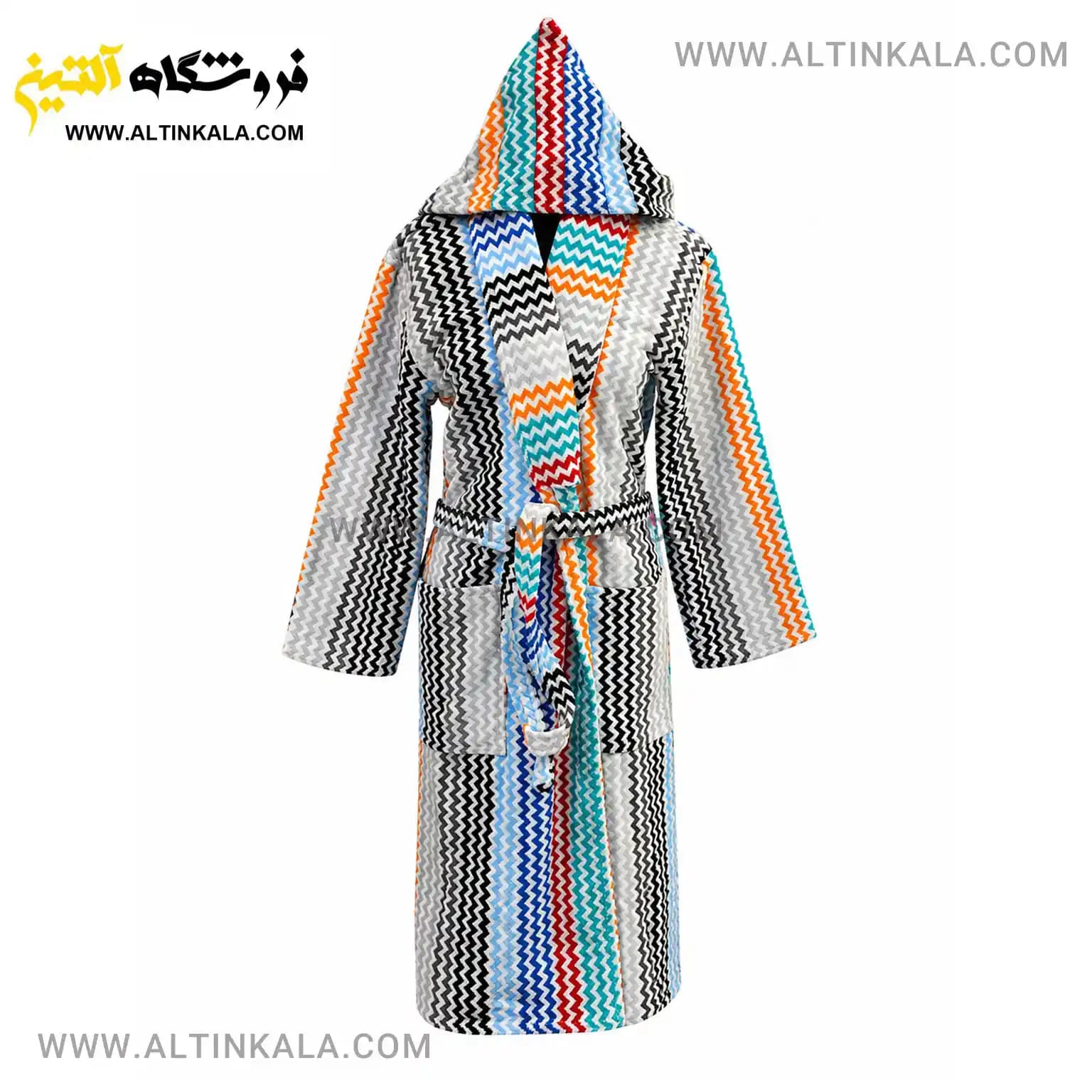حوله پالتویی ماندگار طرح ونیز آبی نفتی سایز L