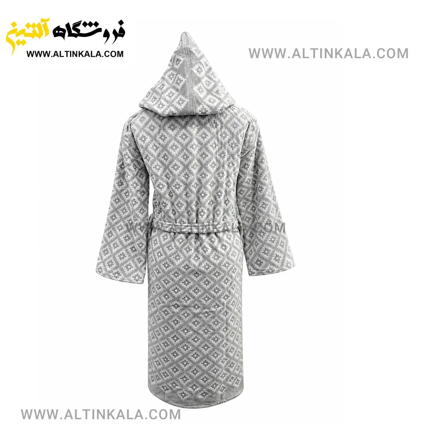 حوله پالتویی ماندگار طرح فلورا طوسی سایز L — تصویر ۲