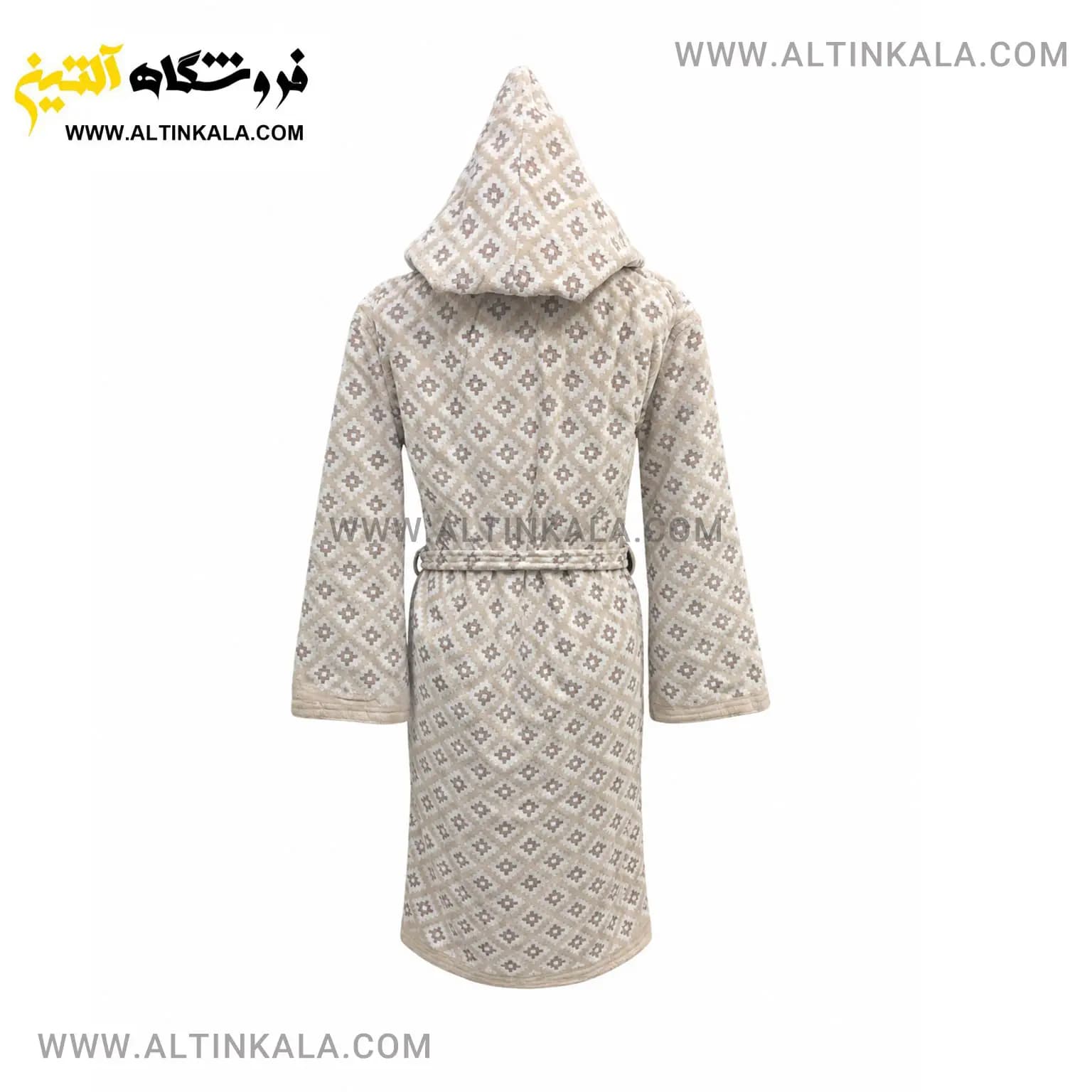 حوله پالتویی ماندگار طرح فلورا شکلاتی سایز L — تصویر ۲