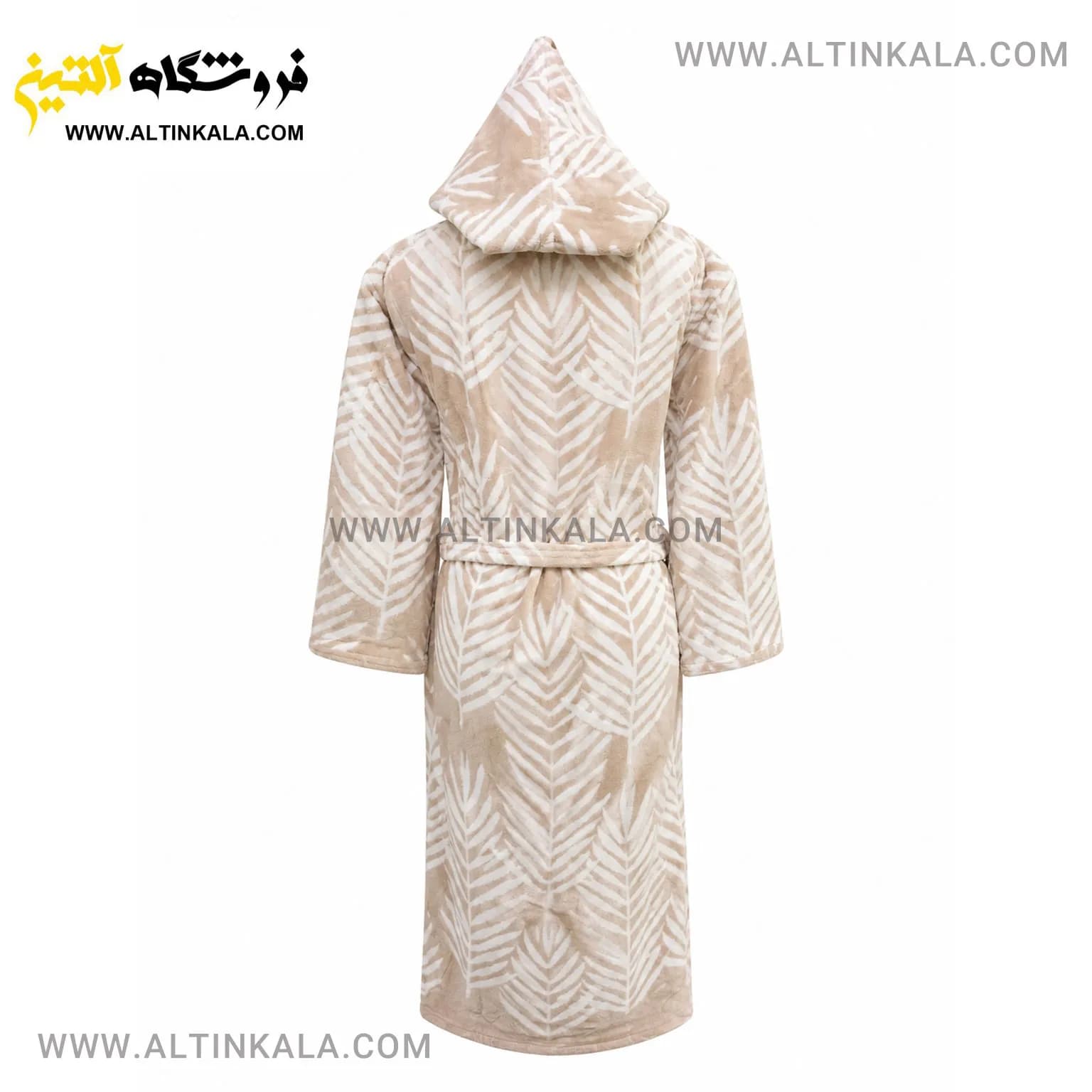 حوله پالتویی ماندگار طرح برگ نسکافه ای سایز L — تصویر ۳