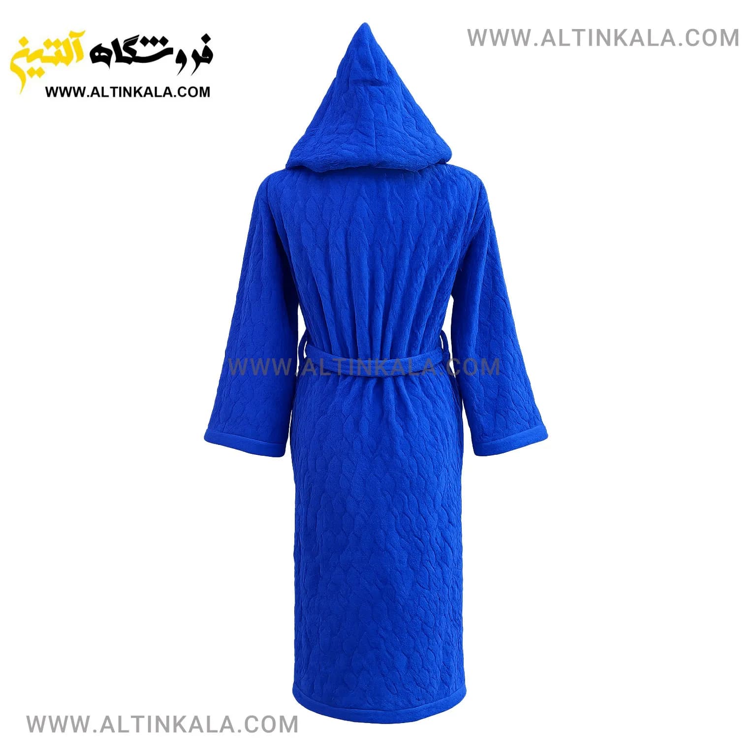 حوله پالتویی ماندگار طرح کندو آبی نفتی سایز L — تصویر ۲