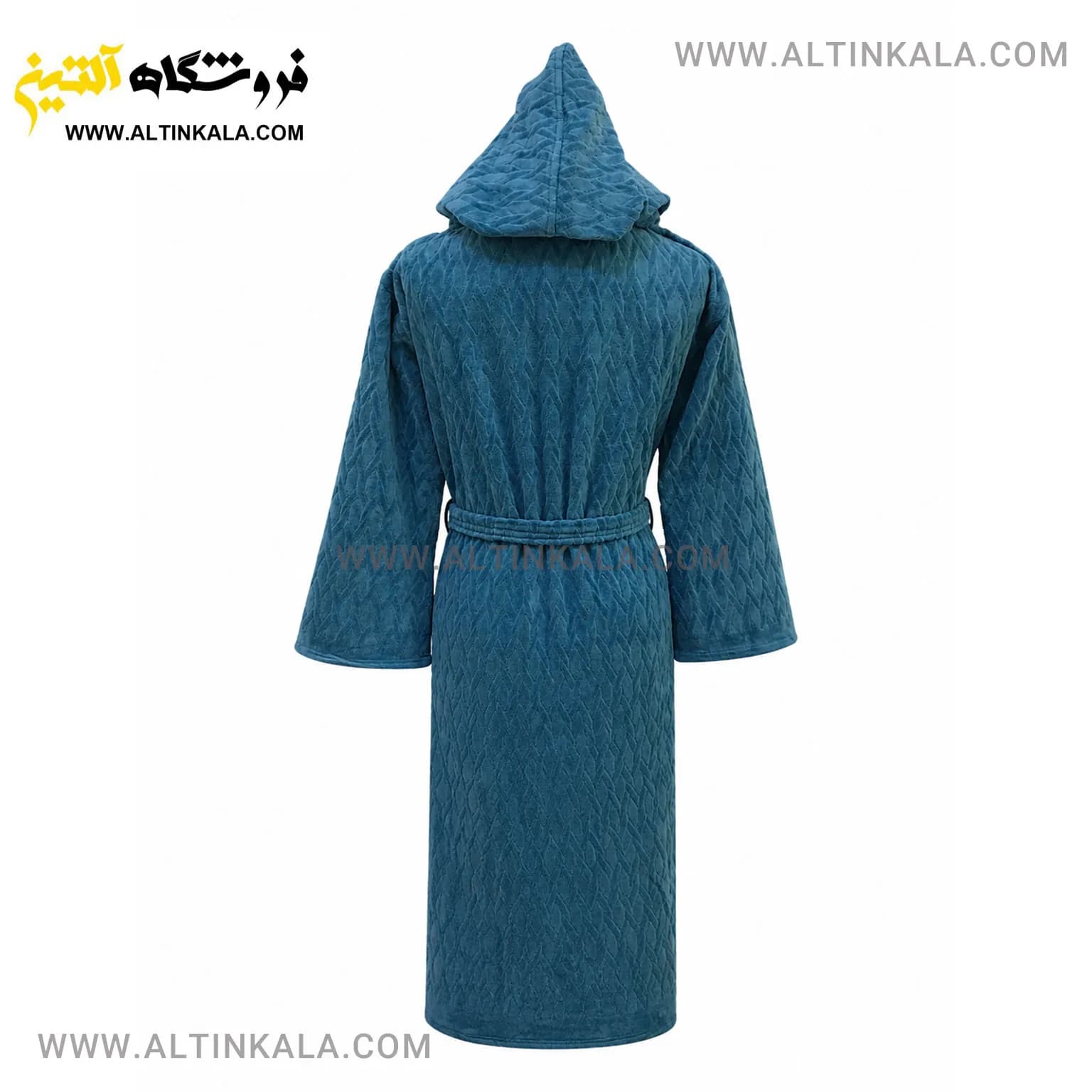 حوله پالتویی ماندگار طرح کندو آبی کدر سایز L — تصویر ۲