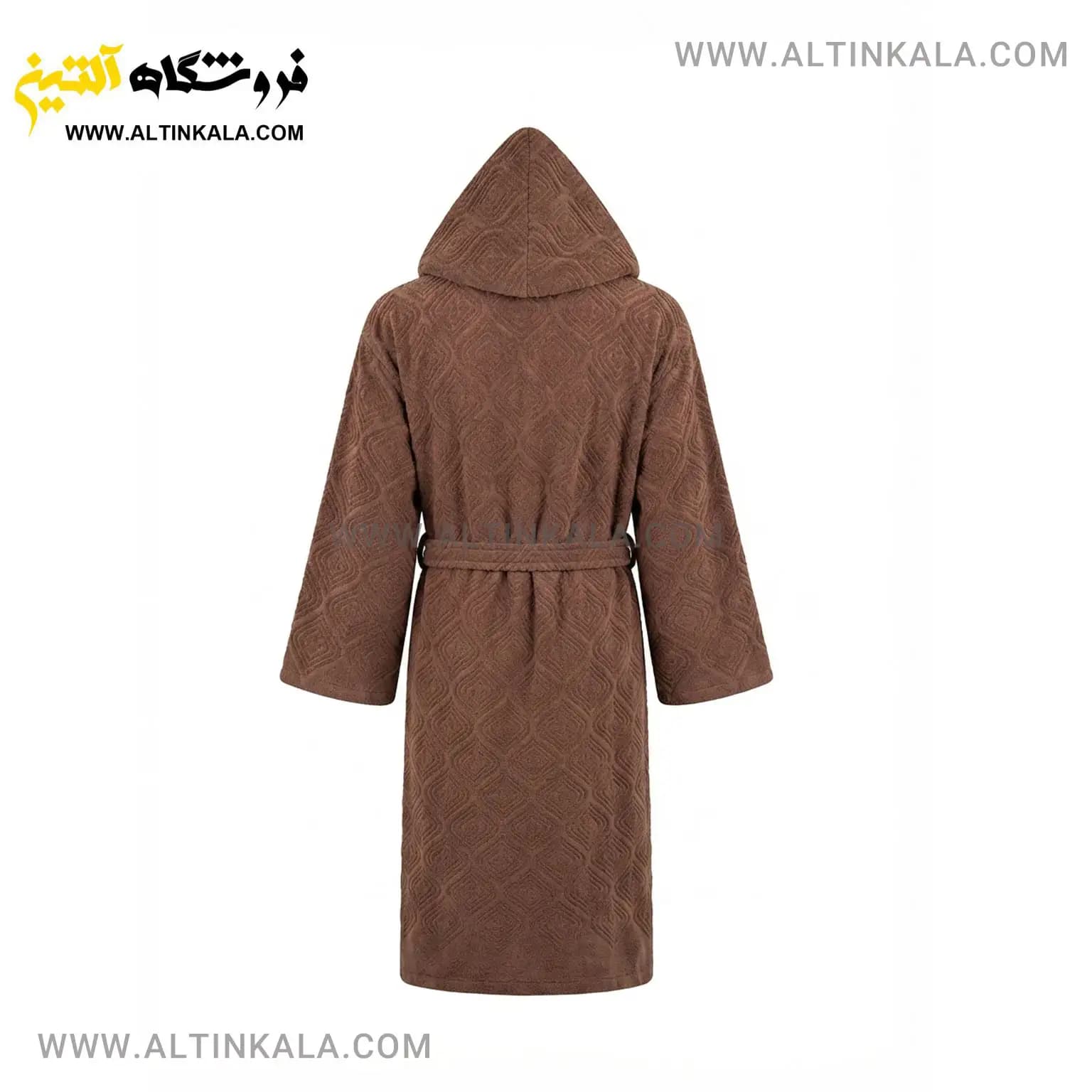 حوله پالتویی ماندگار طرح کرال شکلاتی سایز L — تصویر ۲