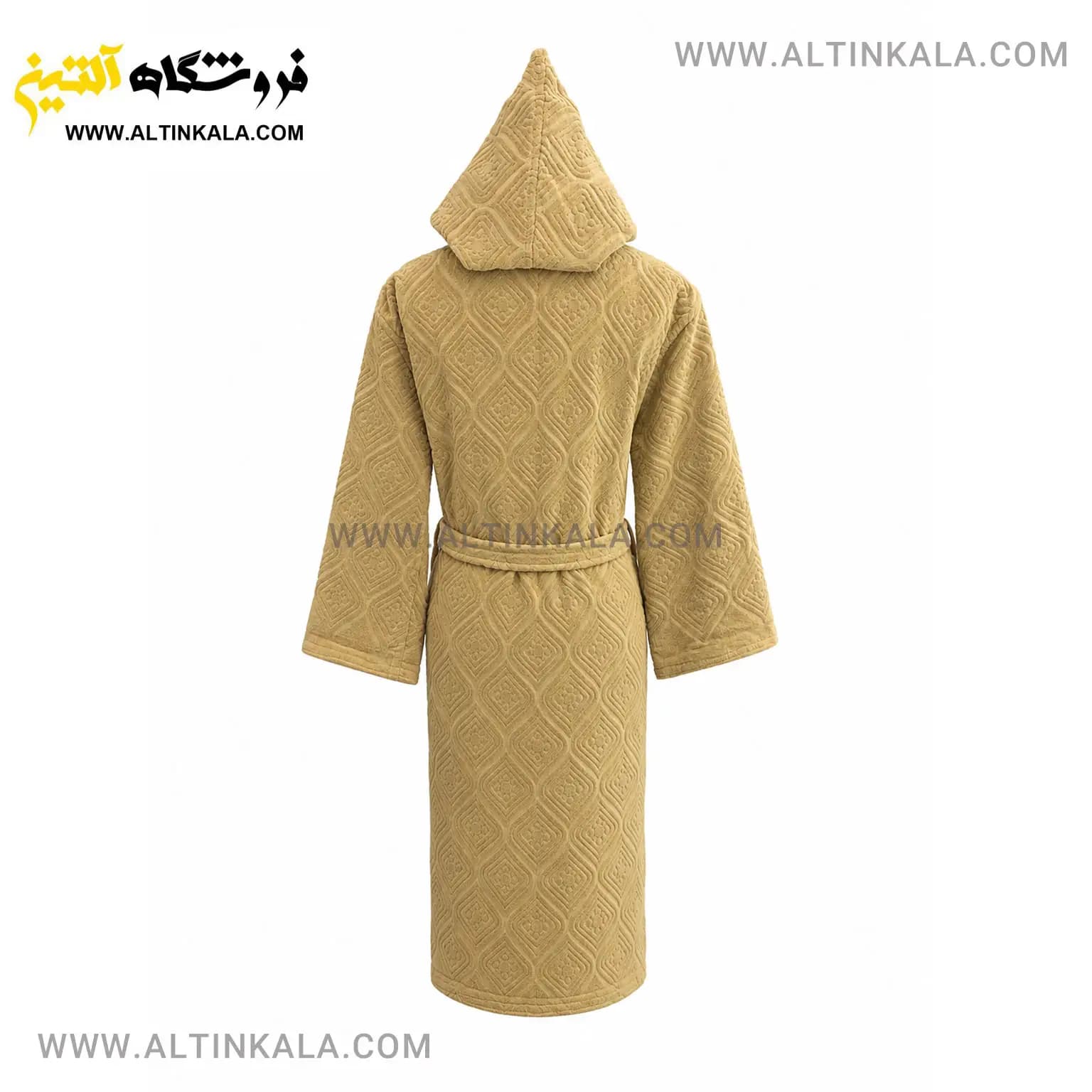 حوله پالتویی ماندگار طرح کرال نخودی سایز L — تصویر ۲