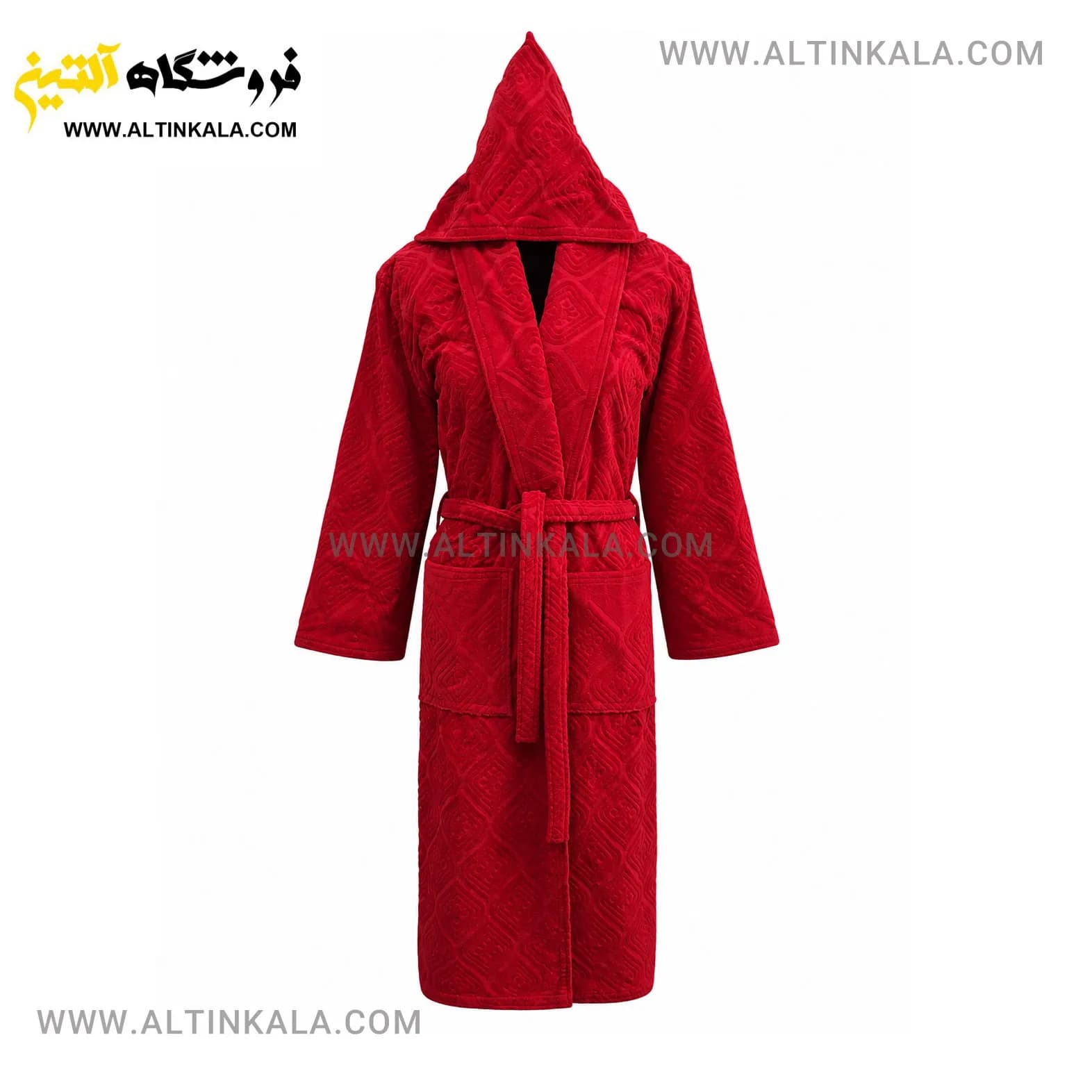 حوله پالتویی ماندگار طرح کرال قرمز سایز L
