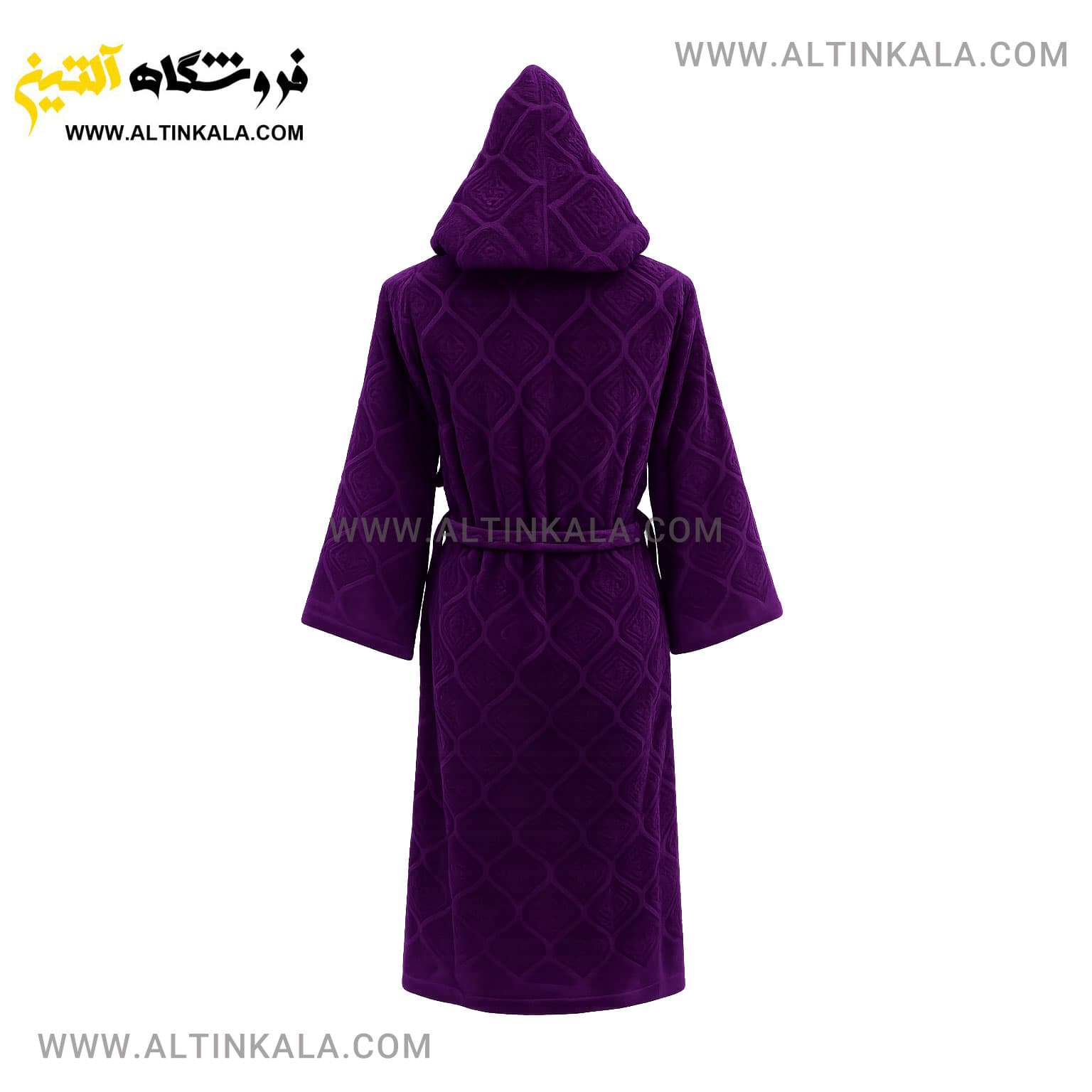 حوله پالتویی ماندگار طرح کرال بنفش سیر سایز L — تصویر ۲
