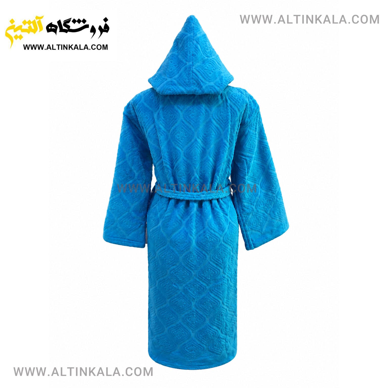 حوله پالتویی ماندگار طرح کرال آبی فیروزه ای سایز L — تصویر ۲