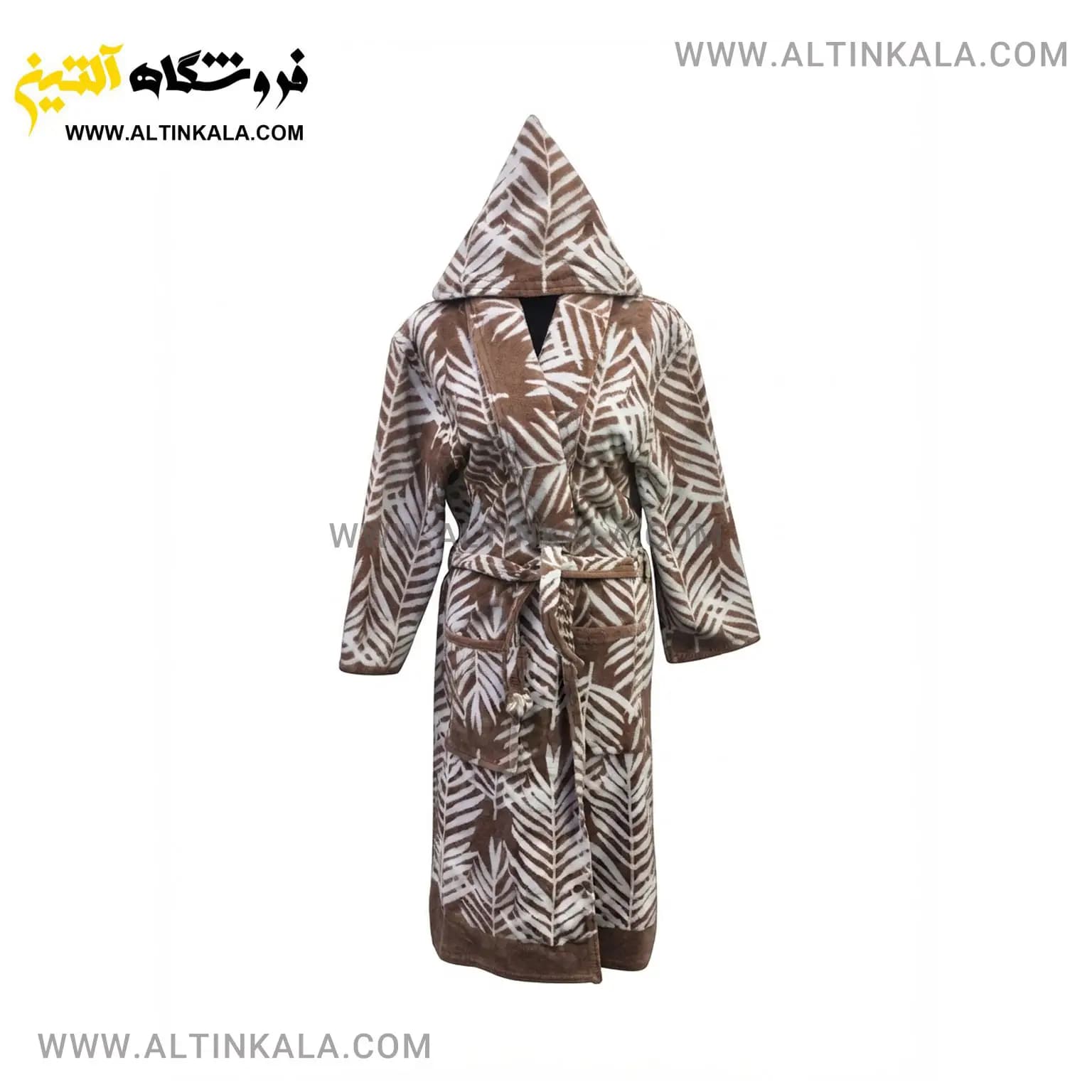 حوله پالتویی ماندگار طرح برگ شکلاتی سایز L