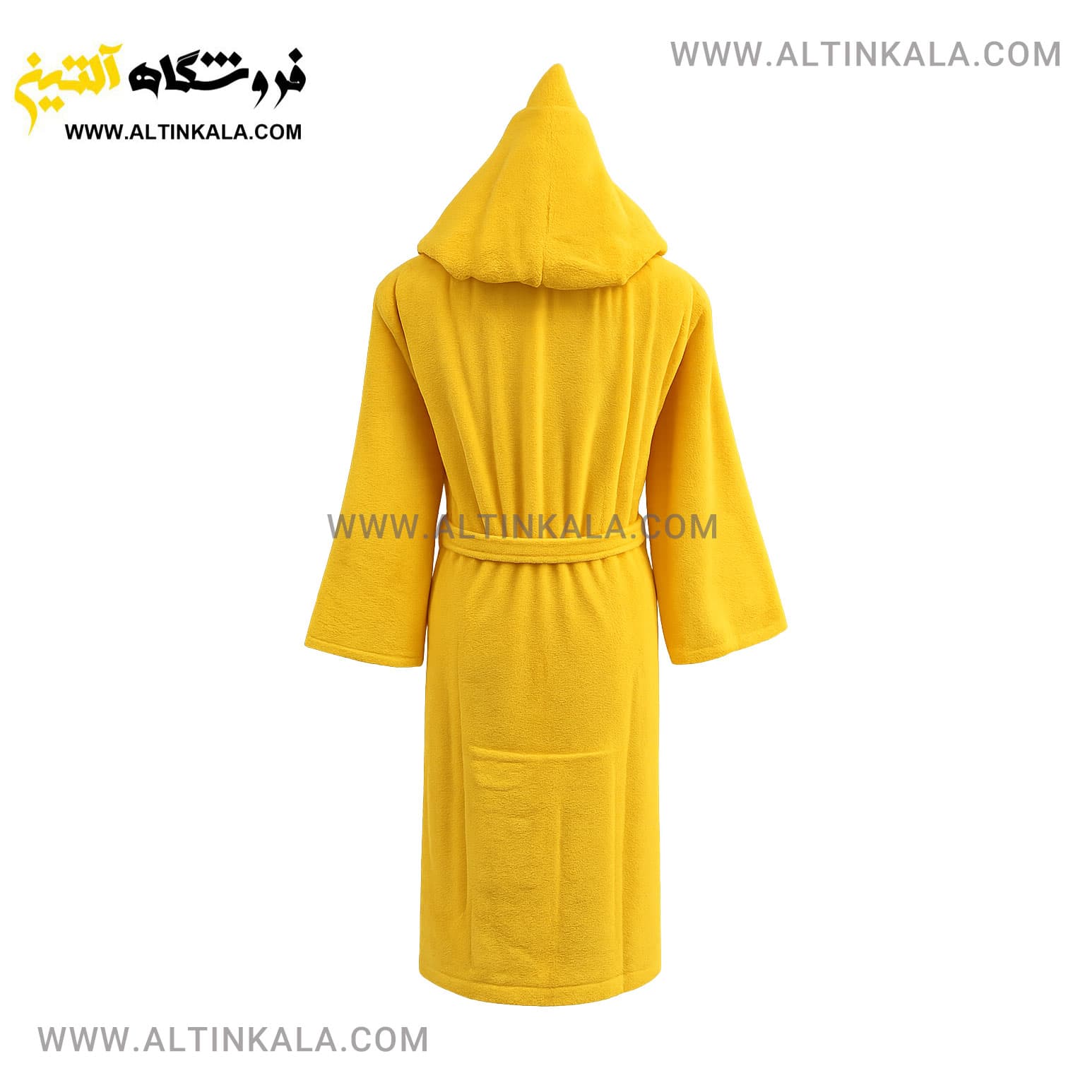 حوله پالتویی ماندگار طرح ساده زرد سایز L — تصویر ۲