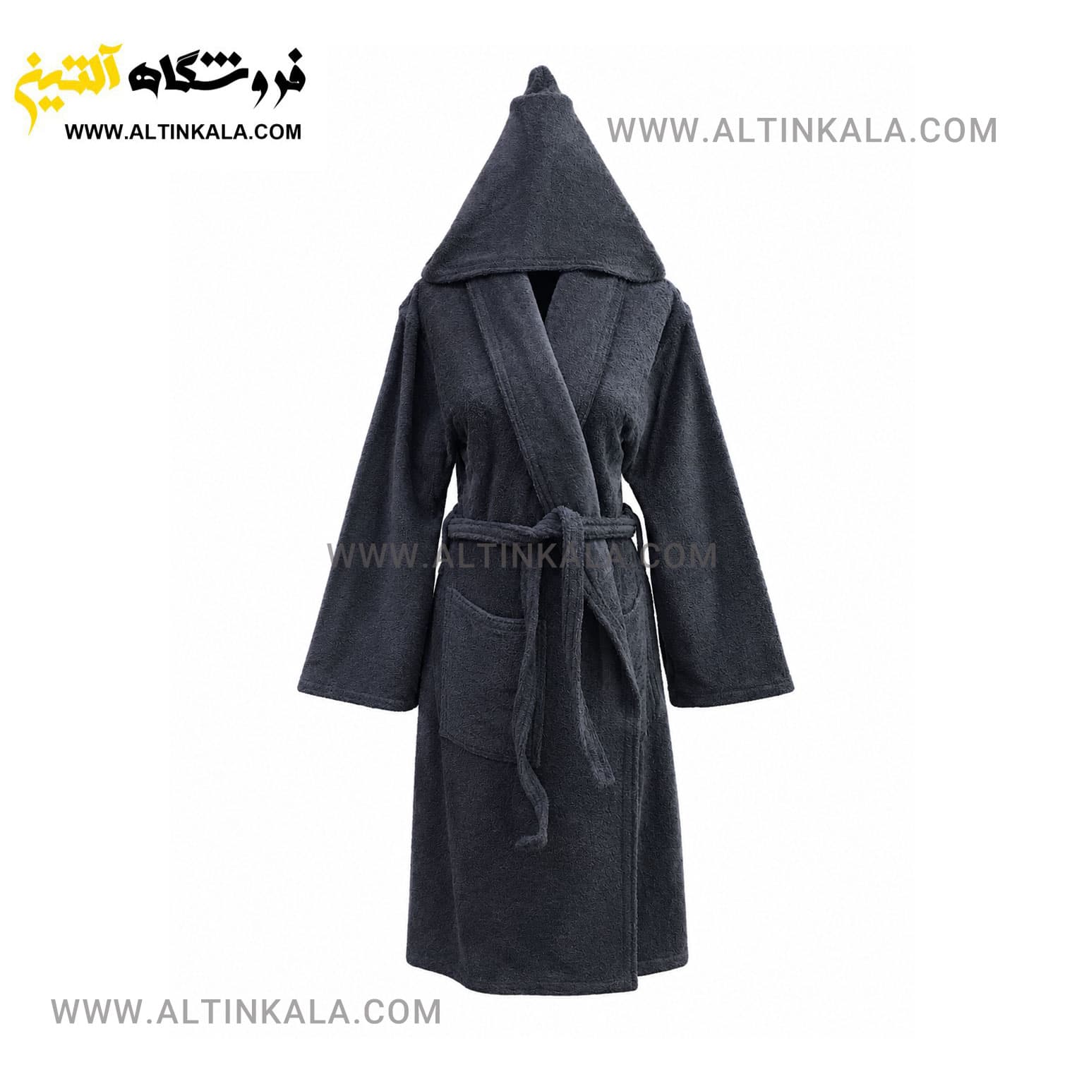 حوله پالتویی ماندگار طرح ساده طوسی سایز XL