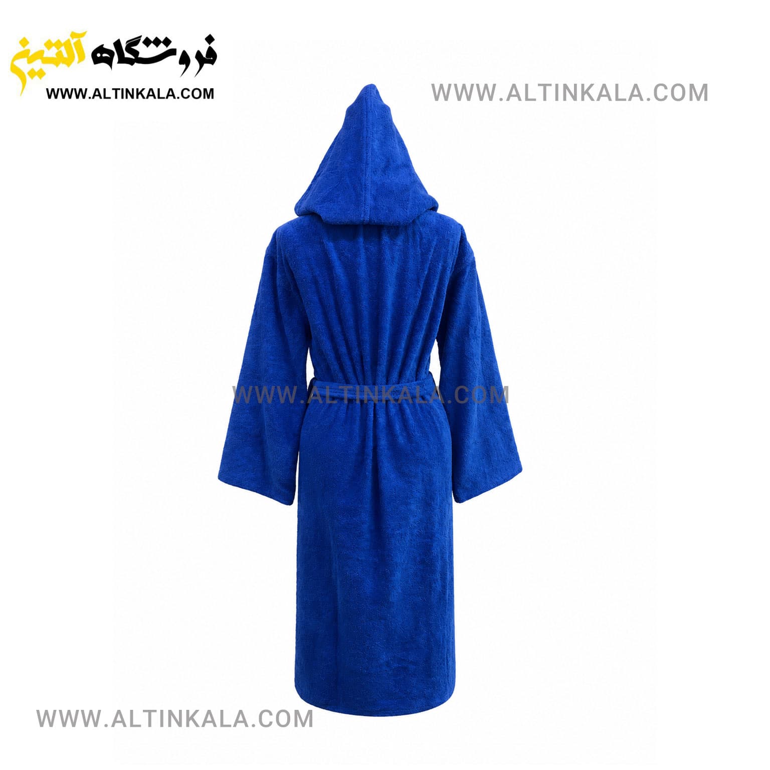 حوله پالتویی ماندگار طرح ساده آبی نفتی سایز L — تصویر ۲