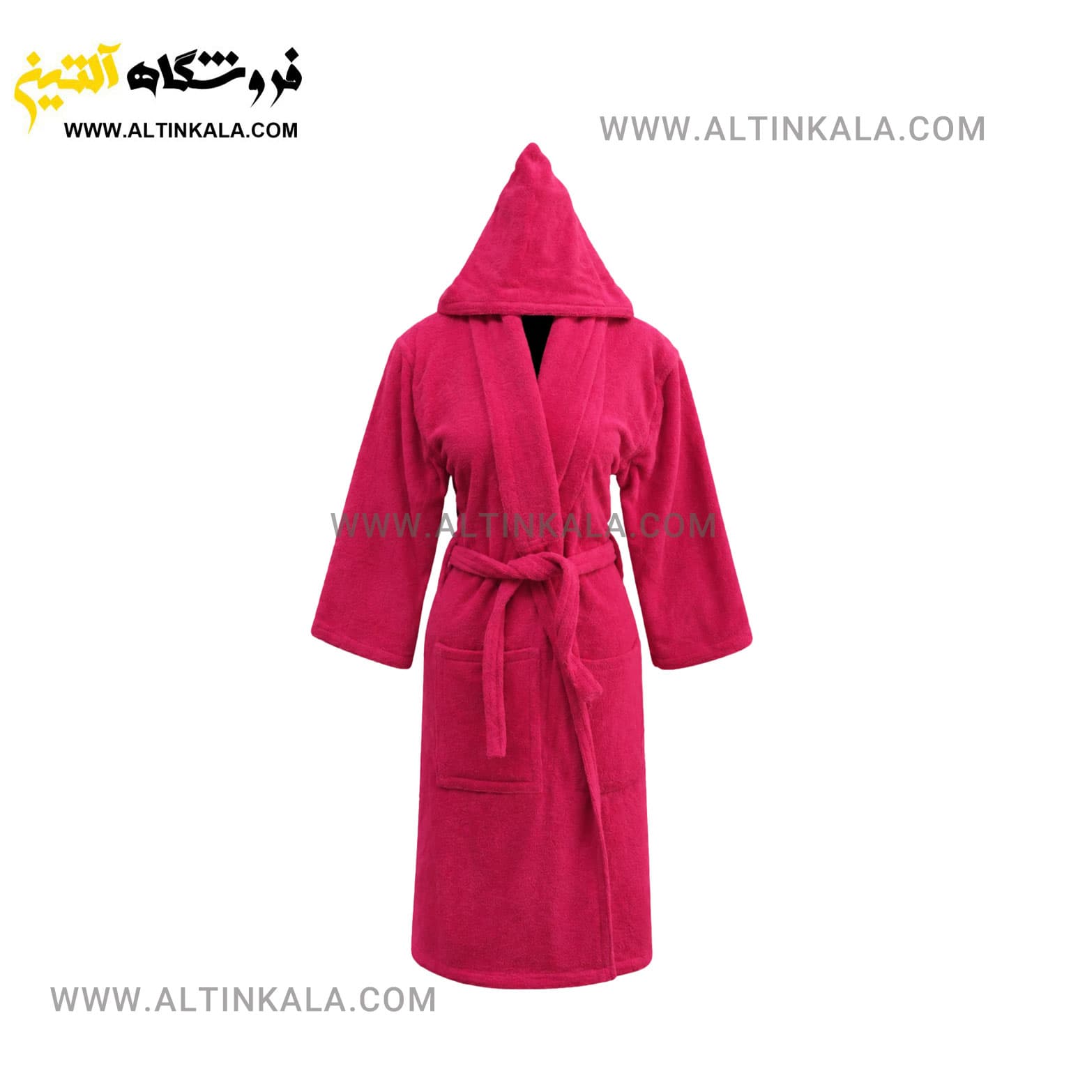حوله پالتویی ماندگار طرح ساده صورتی سایز XL