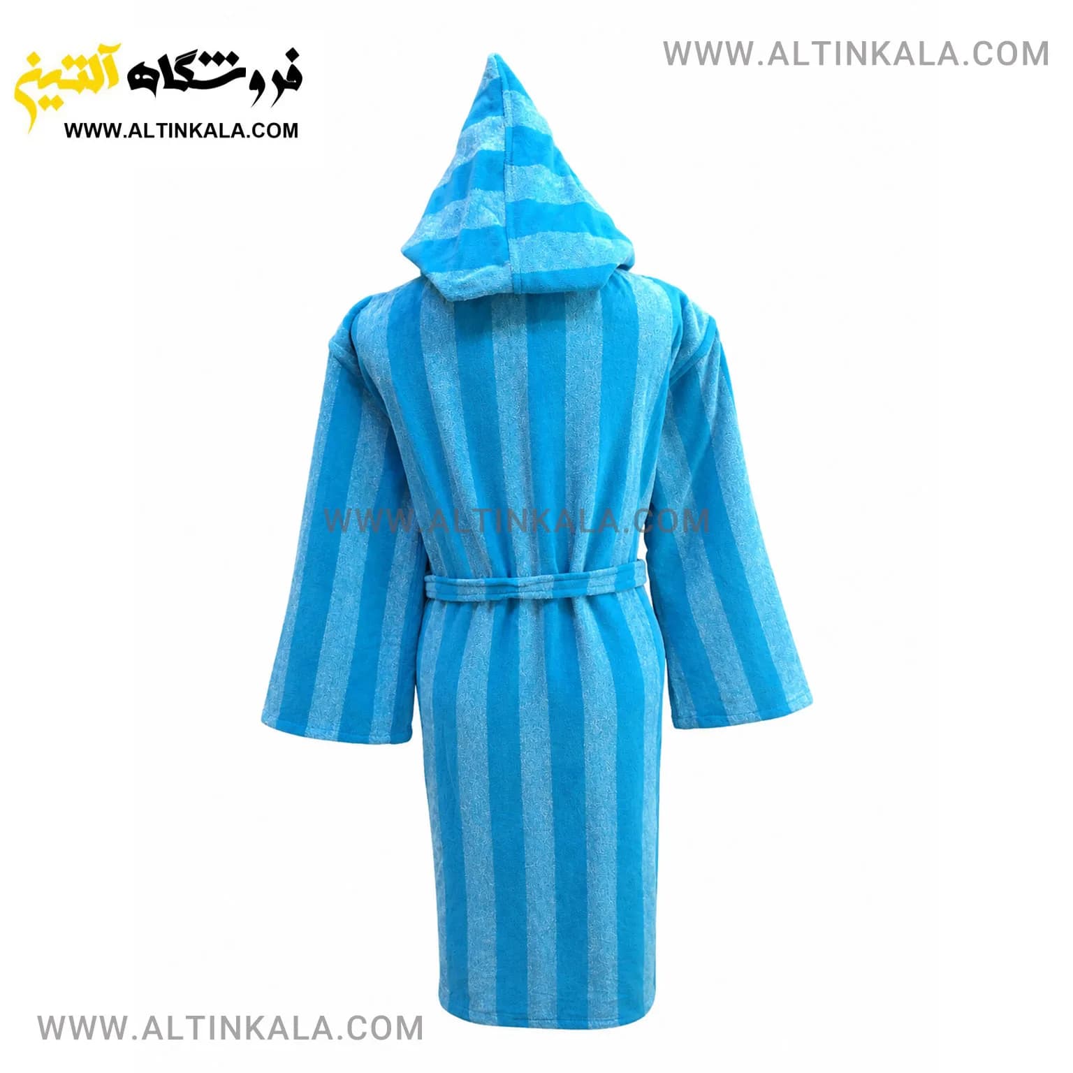 حوله پالتویی ماندگار طرح ملانژ آبی فیروزه ای سایز L — تصویر ۲