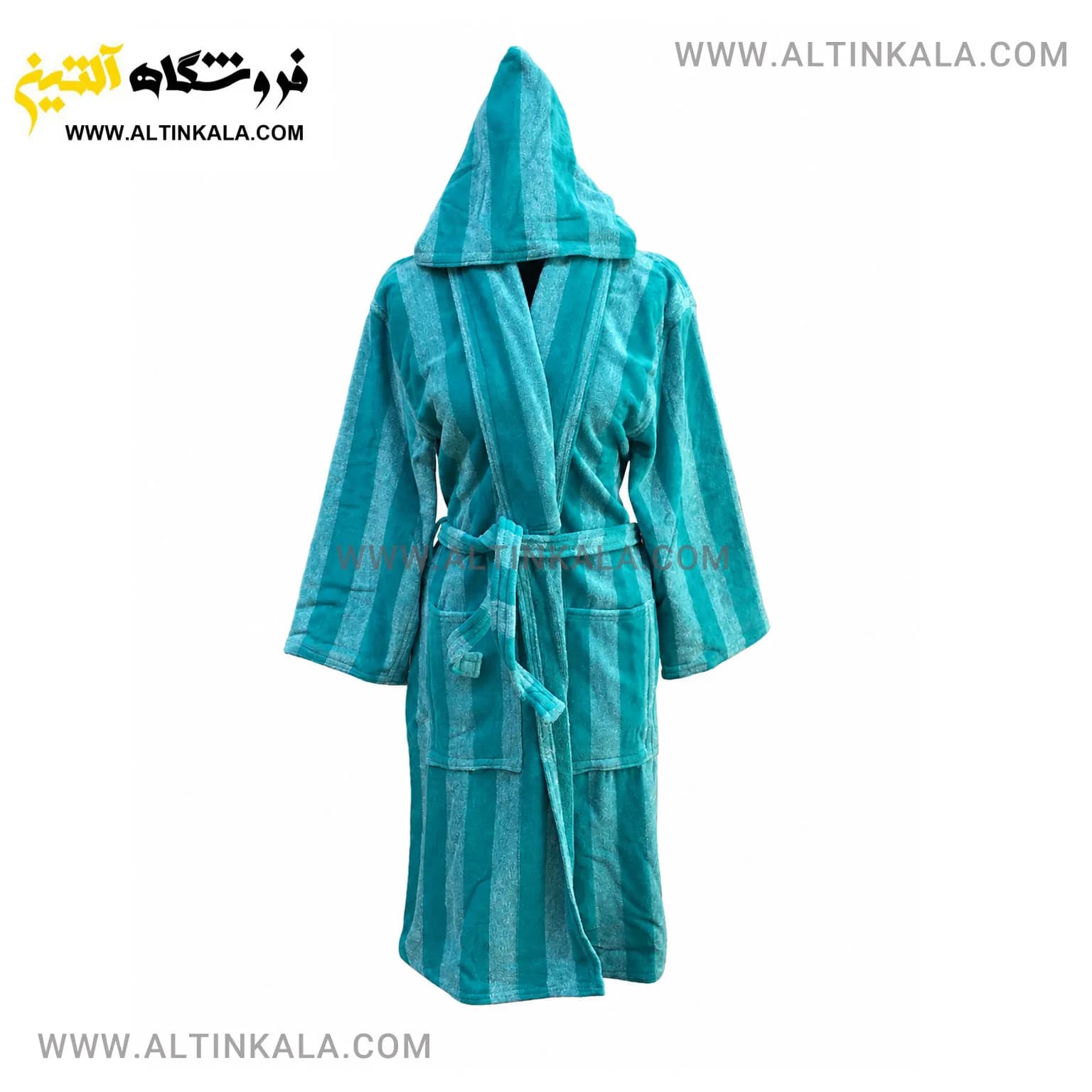 حوله پالتویی ماندگار طرح ملانژ سبز بنتونی سایز L