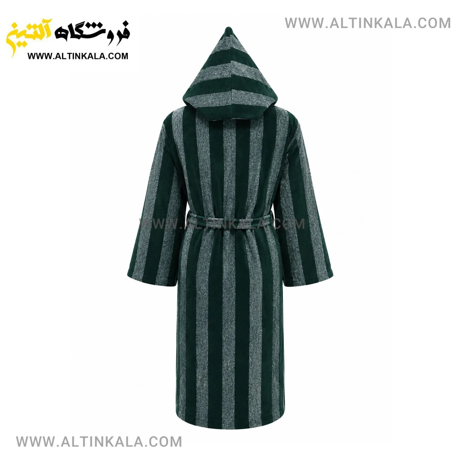 حوله پالتویی ماندگار طرح ملانژ یشمی سایز L — تصویر ۲
