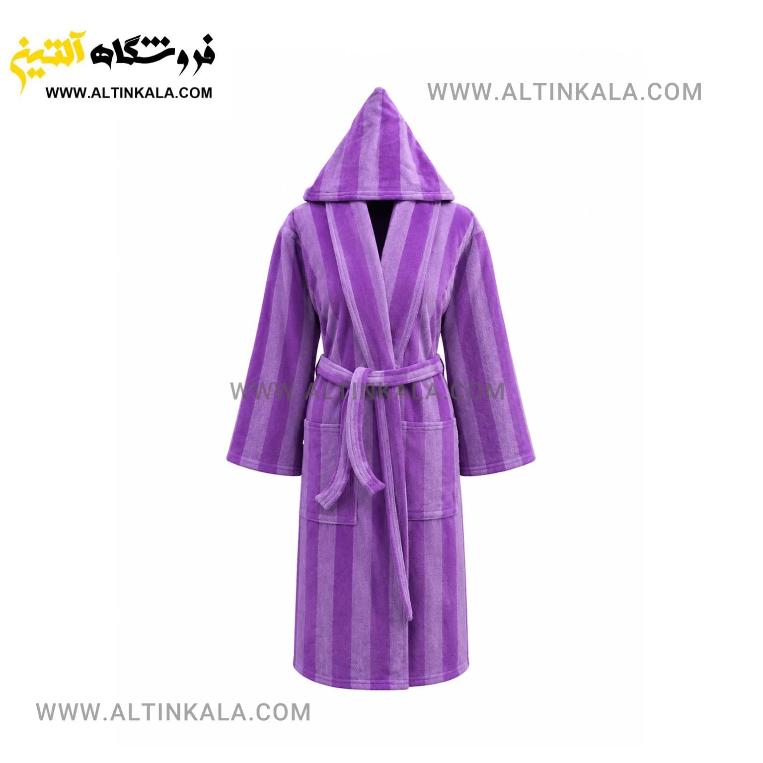حوله پالتویی ماندگار طرح ملانژ بنفش سایز L