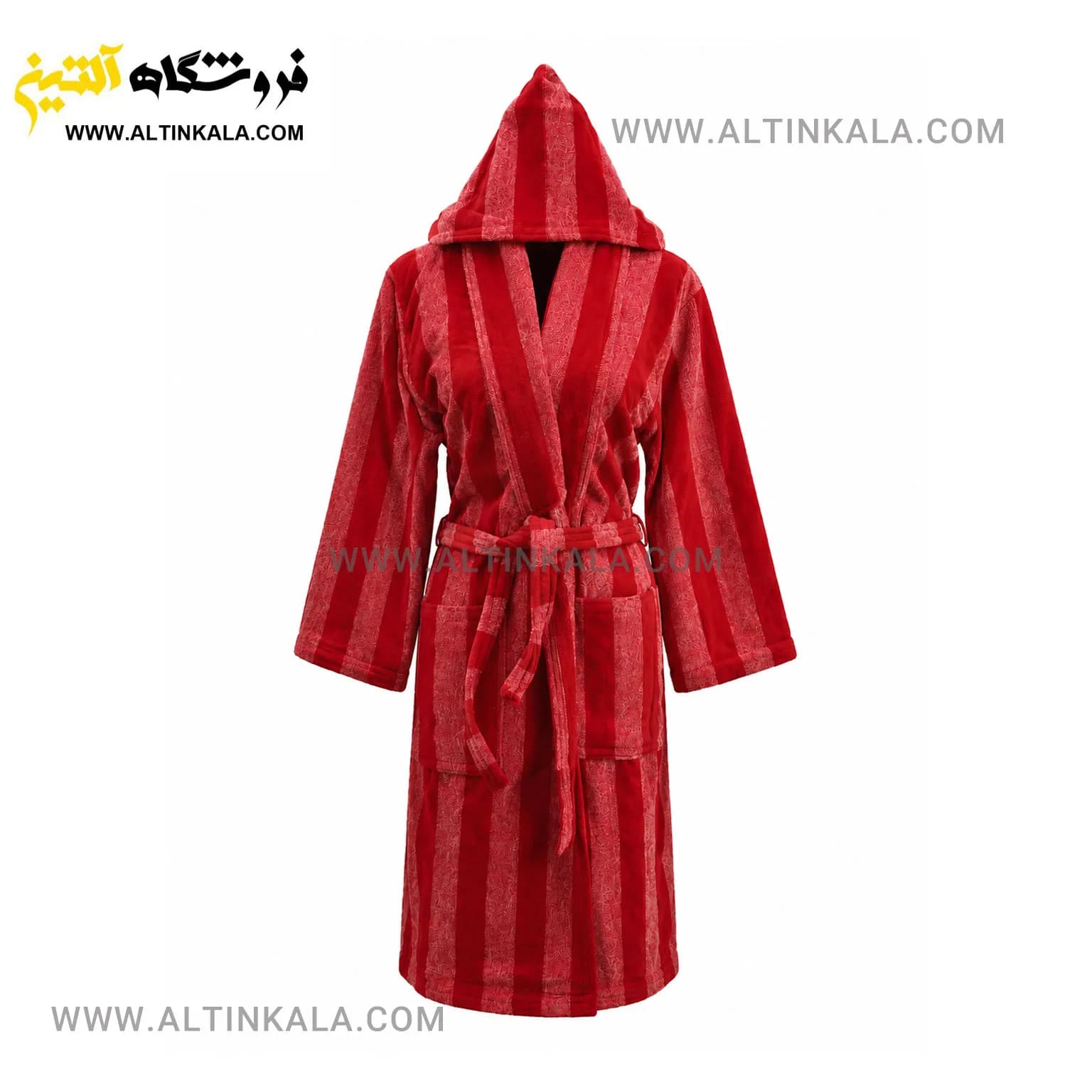 حوله پالتویی ماندگار طرح ملانژ قرمز سایز L