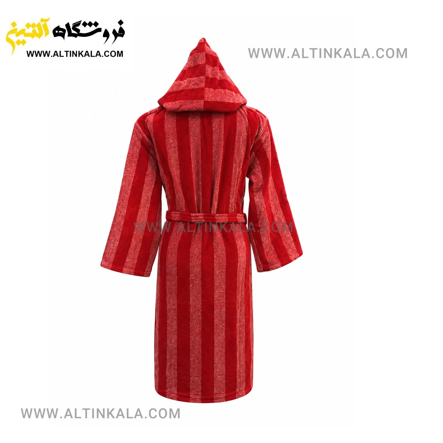 حوله پالتویی ماندگار طرح ملانژ قرمز سایز L — تصویر ۲