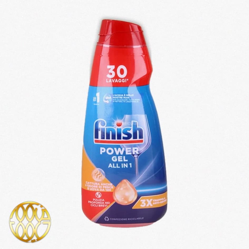 ژل ماشین ظرفشویی فینیش مدل Power Gel All in 1 حجم 600 میل | قدرت چربی‌زدایی ۳X