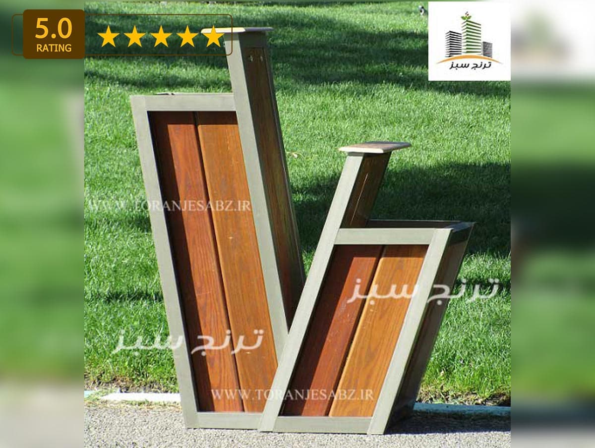 سطل زباله پارکی چوبی مدل مکث