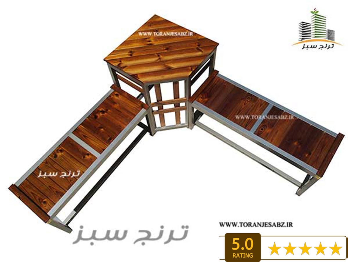 نیمکت باغی آلومینیومی مدل پایا — تصویر ۳