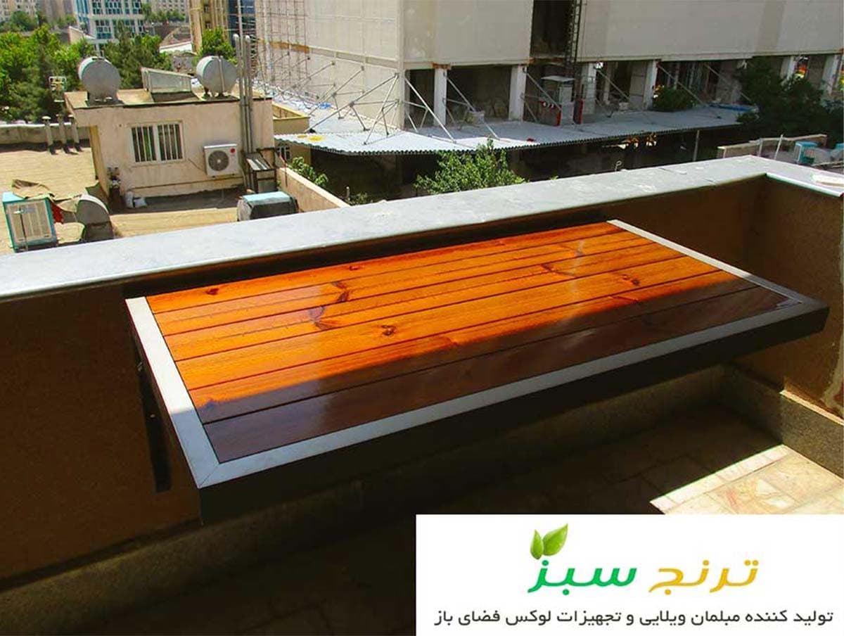 میز تاشو دیواری تراس مدل پاتر — تصویر ۵